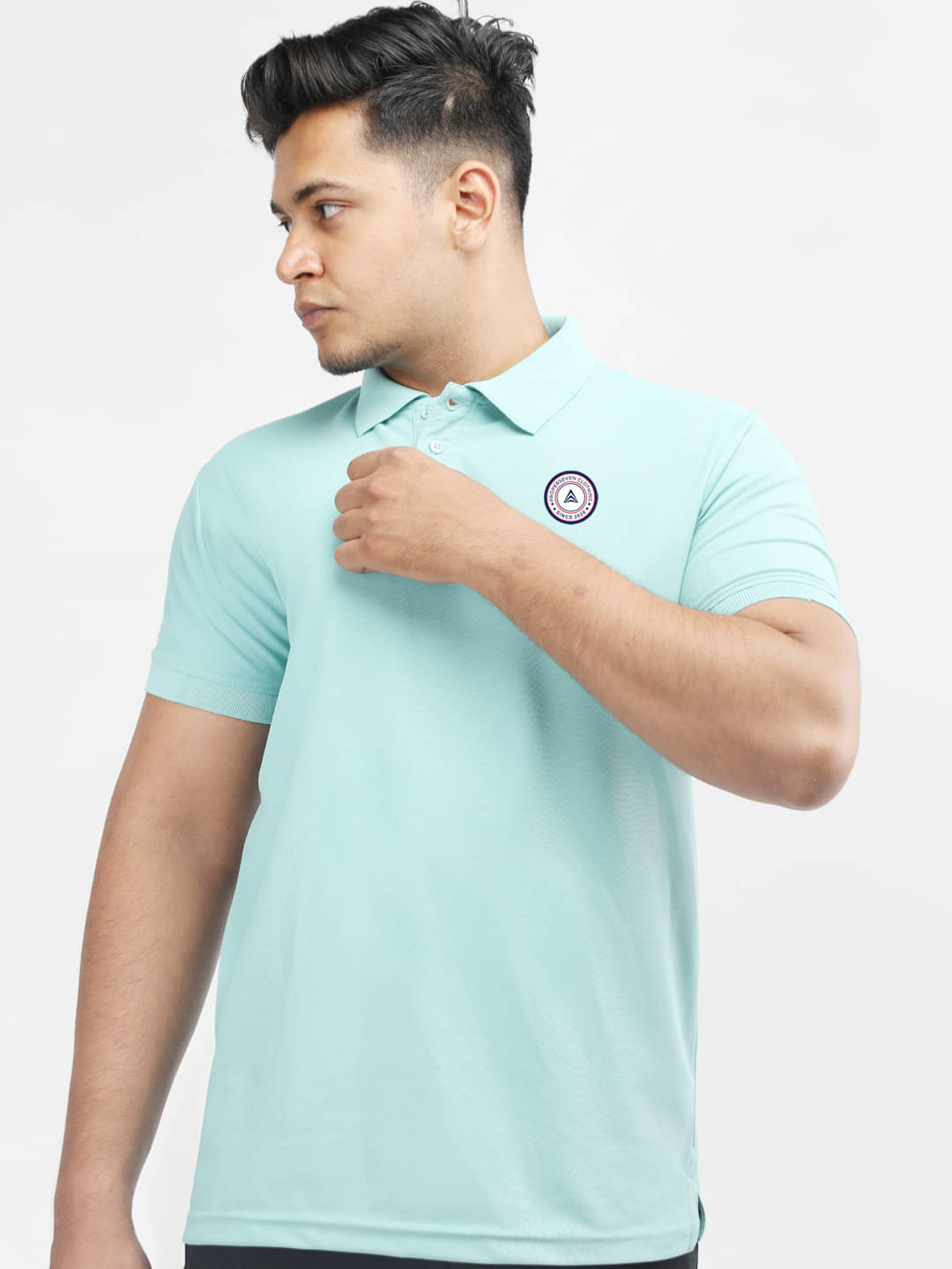 PROPERSEVEN Men Polyester Regular Fit Solid Polo T Shirt ( Sea Green ) PROPERSEVEN Men Polyester Regular Fit Solid Polo T Shirt ( Sea Green )