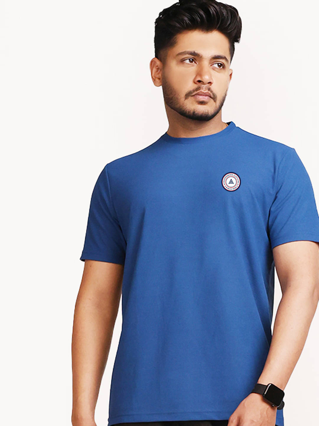 PROPERSEVEN Men Polyester Regular Fit Solid T-Shirt ( Blue ) PROPERSEVEN Men Polyester Regular Fit Solid T-Shirt ( Blue )