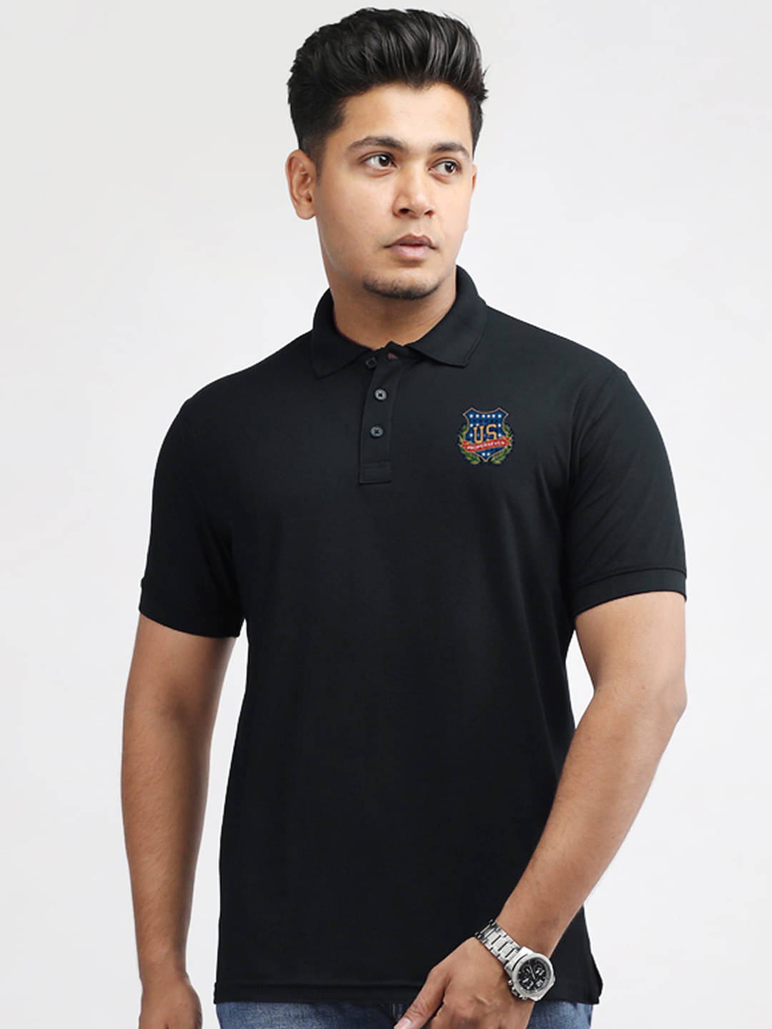     			PROPERSEVEN Men Polyester Regular Fit Solid Polo T Shirt ( Teal Blue )
