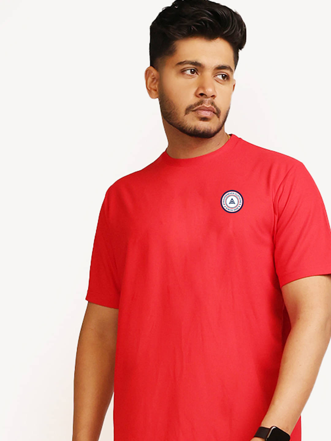     			PROPERSEVEN Men Polyester Regular Fit Solid T-Shirt ( Red )