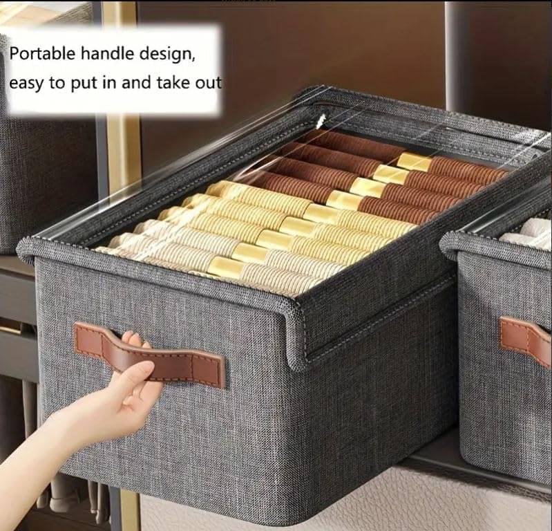 SKYVILLA 26 Litre Storage Box With Lid Clothes Storage Box With Lid Folding Storage Box With Handles Durable Clothes Basket SKYVILLA 26 Litre Storage Box With Lid Clothes Storage Box With Lid Folding Storage Box With Handles Durable Clothes Basket