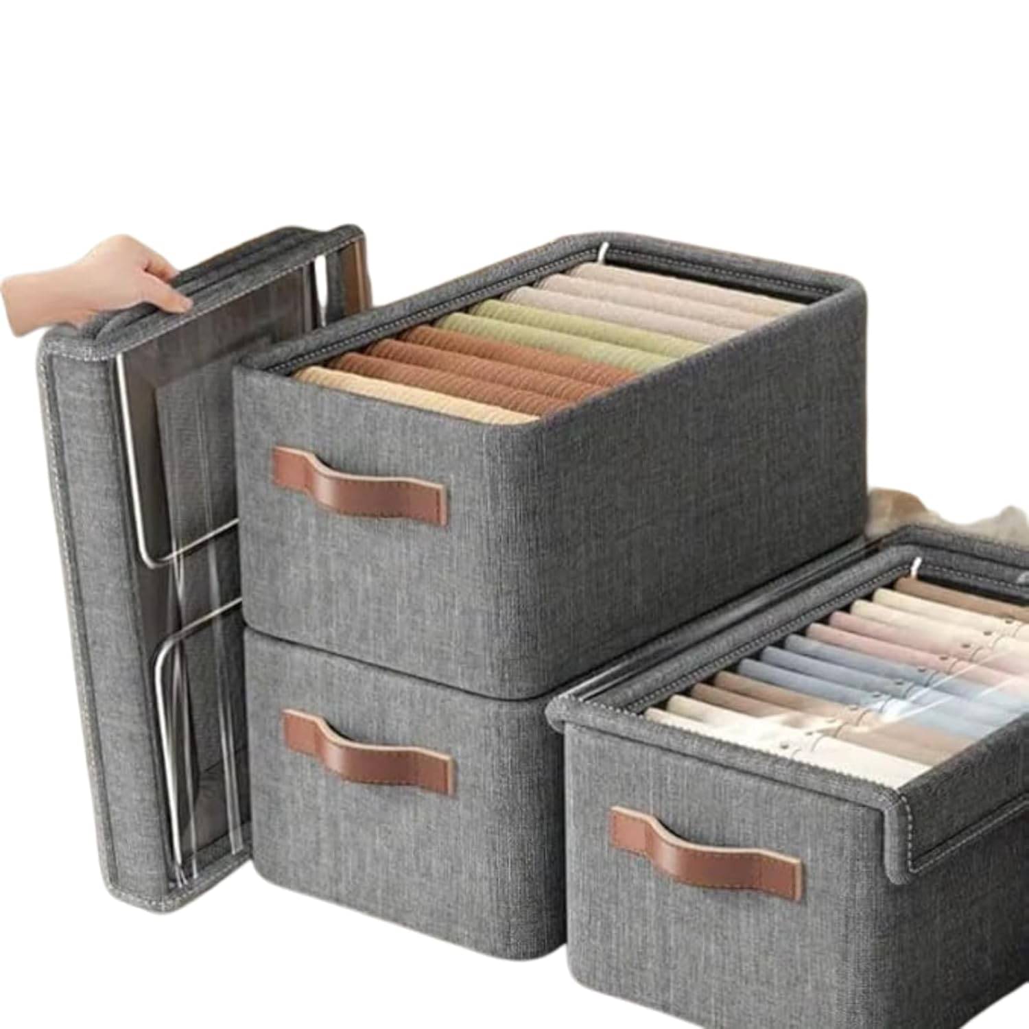     			SKYVILLA   Foldable Wardrobe Organizer for Clothes Toys and Books Smart Space-Saving Storage Box for Efficient Organization Ideal for Closets (26 LTR STORAGE BASKET WITH LID