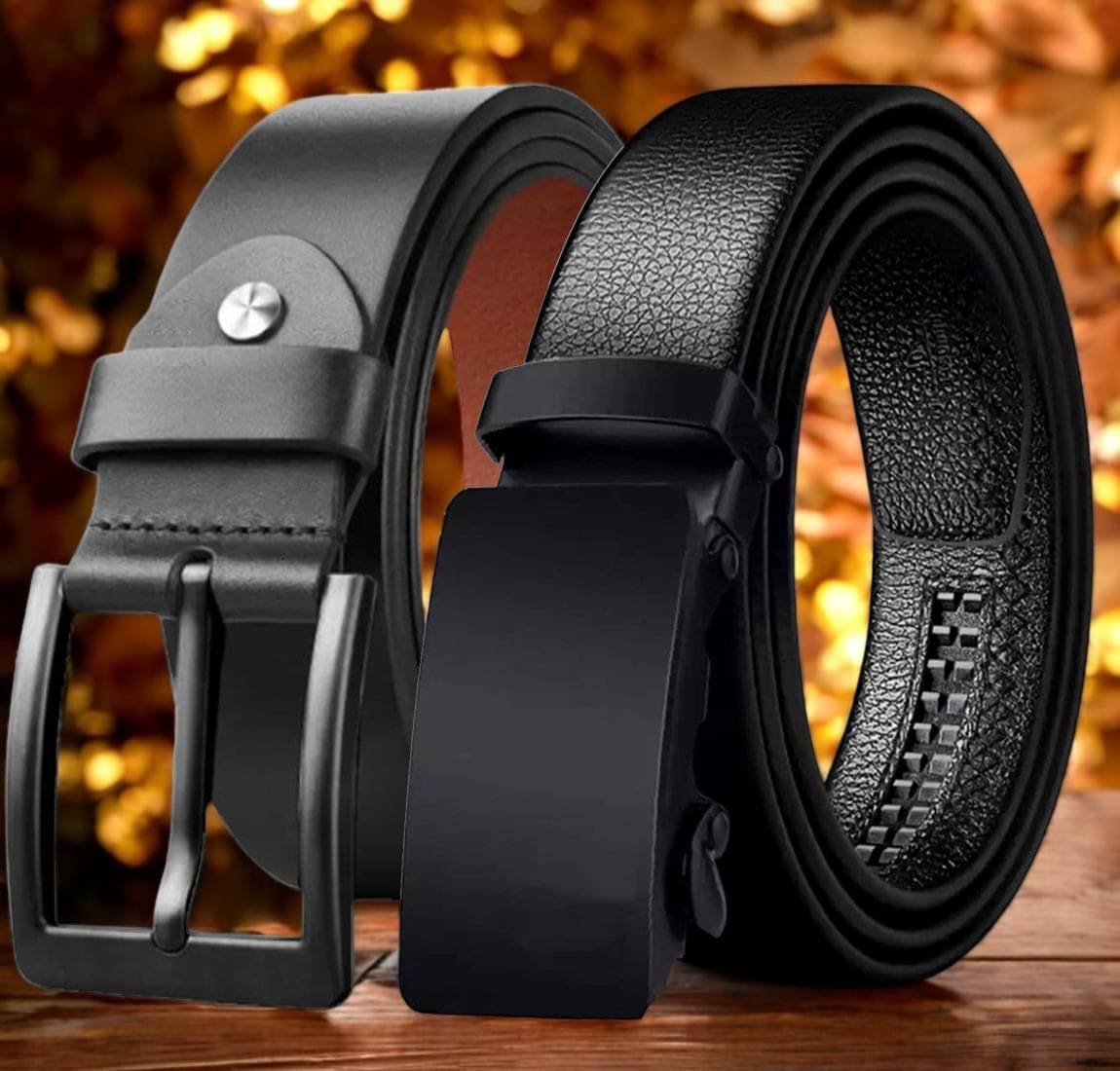 SUNSHOPPING - Black Leather Men's Formal Belt ( Pack of 2 )     			SUNSHOPPING - Black Leather Men's Formal Belt ( Pack of 2 )