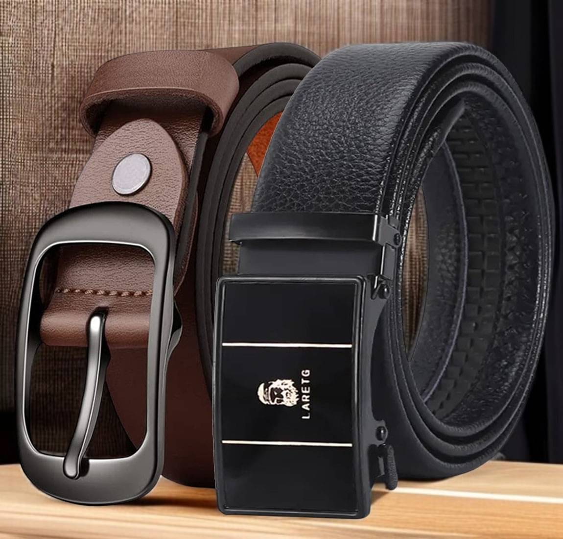     			SUNSHOPPING - Multi Leather Men's Formal Belt ( Pack of 2 )