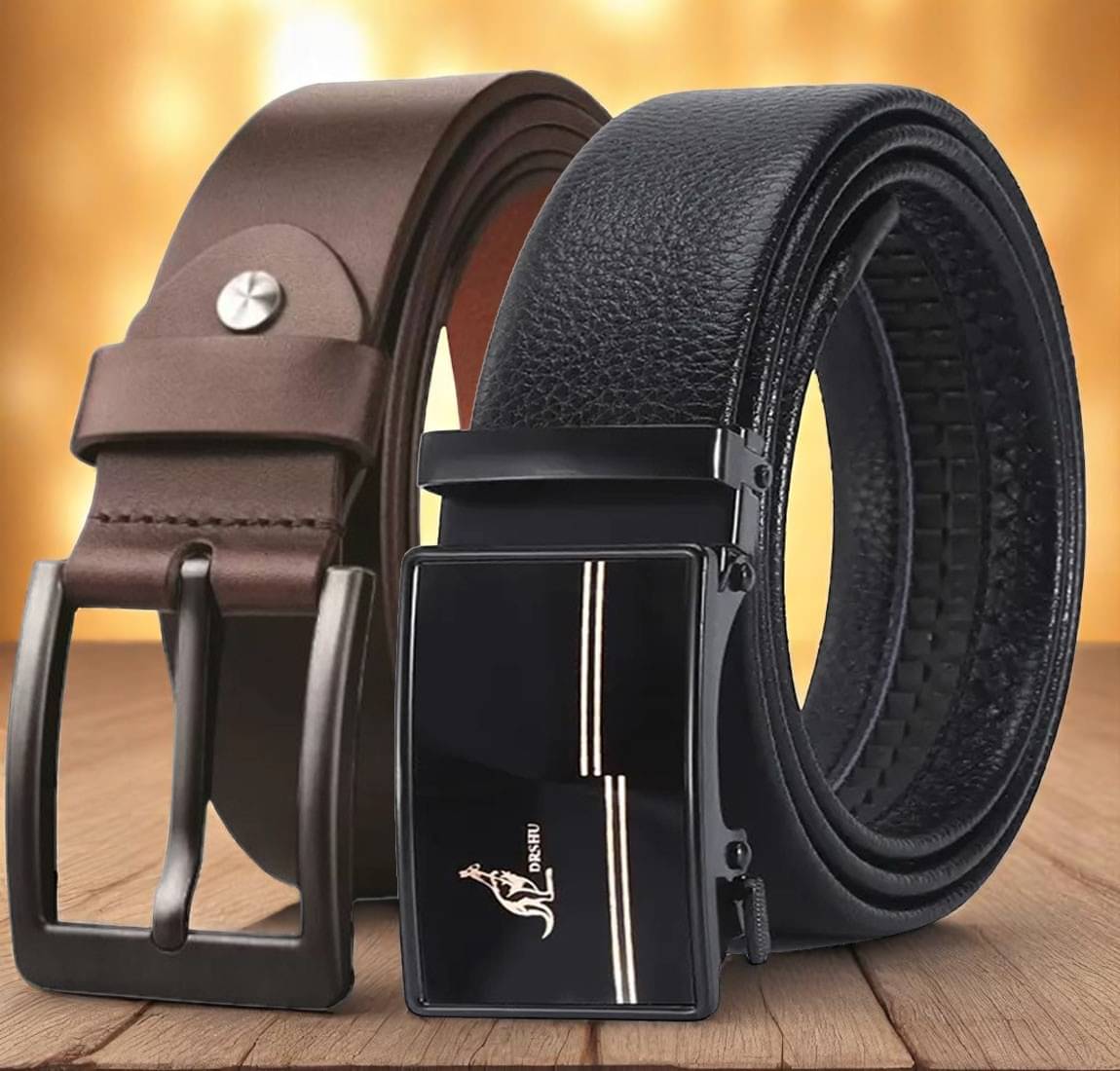     			SUNSHOPPING - Multi Leather Men's Formal Belt ( Pack of 2 )
