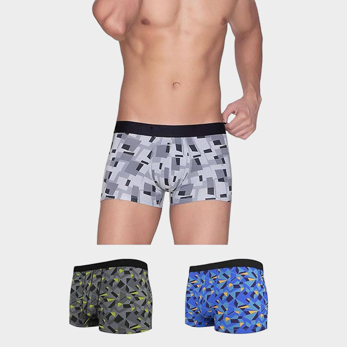     			Shakubhar Pack of 3 Cotton Blend Trunks For Men's ( Multicolor )