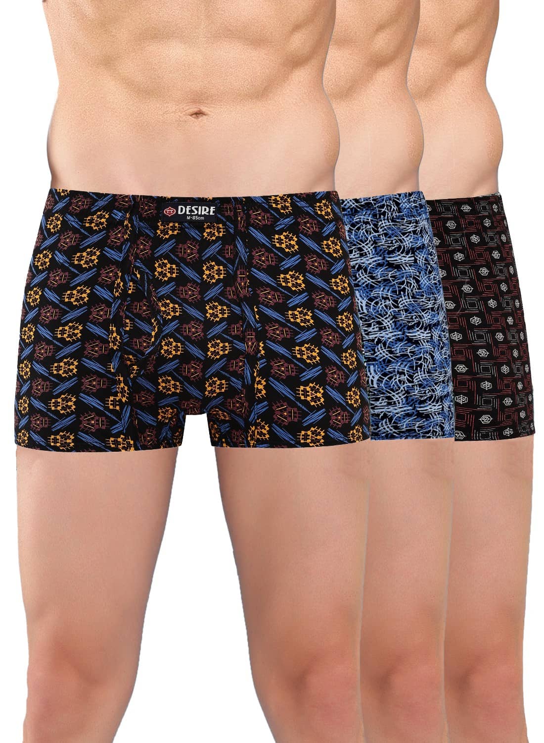 TT Pack of 3 Cotton Trunks For Men's ( Multicolor )
