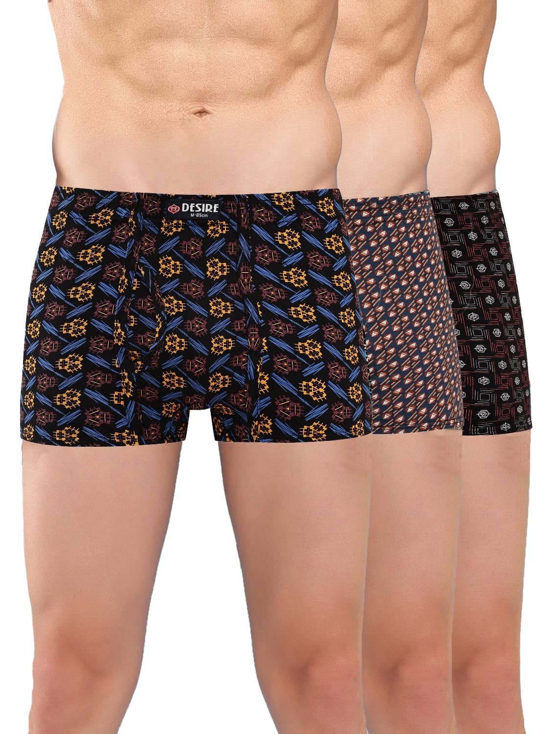 TT Pack of 3 Cotton Trunks For Men's ( Multicolor )
