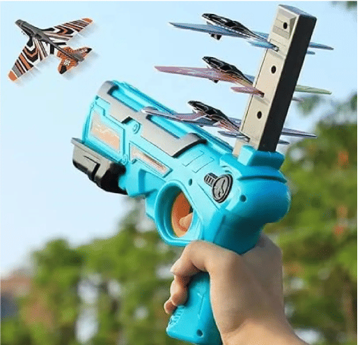 Toonkiz Air Battle Gun Toy with 4 Paper Foam Glider Planes Kids Gadget for Fun Outdoor Sports Activity Catapult Pistol with Continuous Shooting Toonkiz Air Battle Gun Toy with 4 Paper Foam Glider Planes Kids Gadget for Fun Outdoor Sports Activity Catapult Pistol with Continuous Shooting