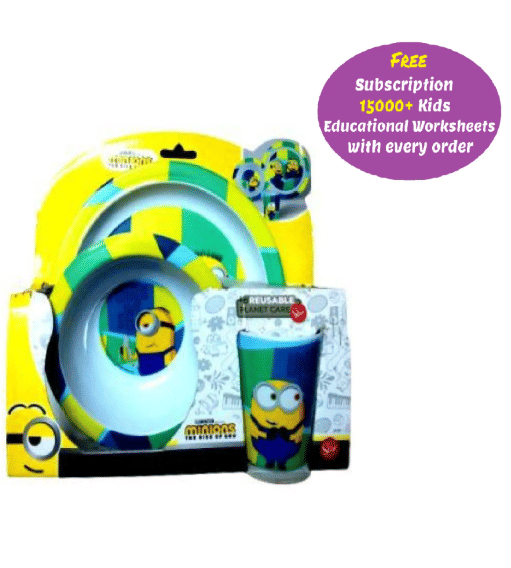     			Toonkiz Plain Plastic Dinner Set ( Pack of 1 ) Multicolor