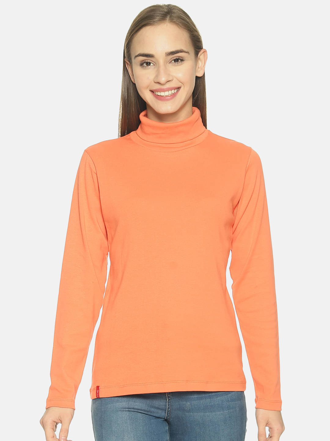     			femea Women's Cotton Regular Top ( Orange )