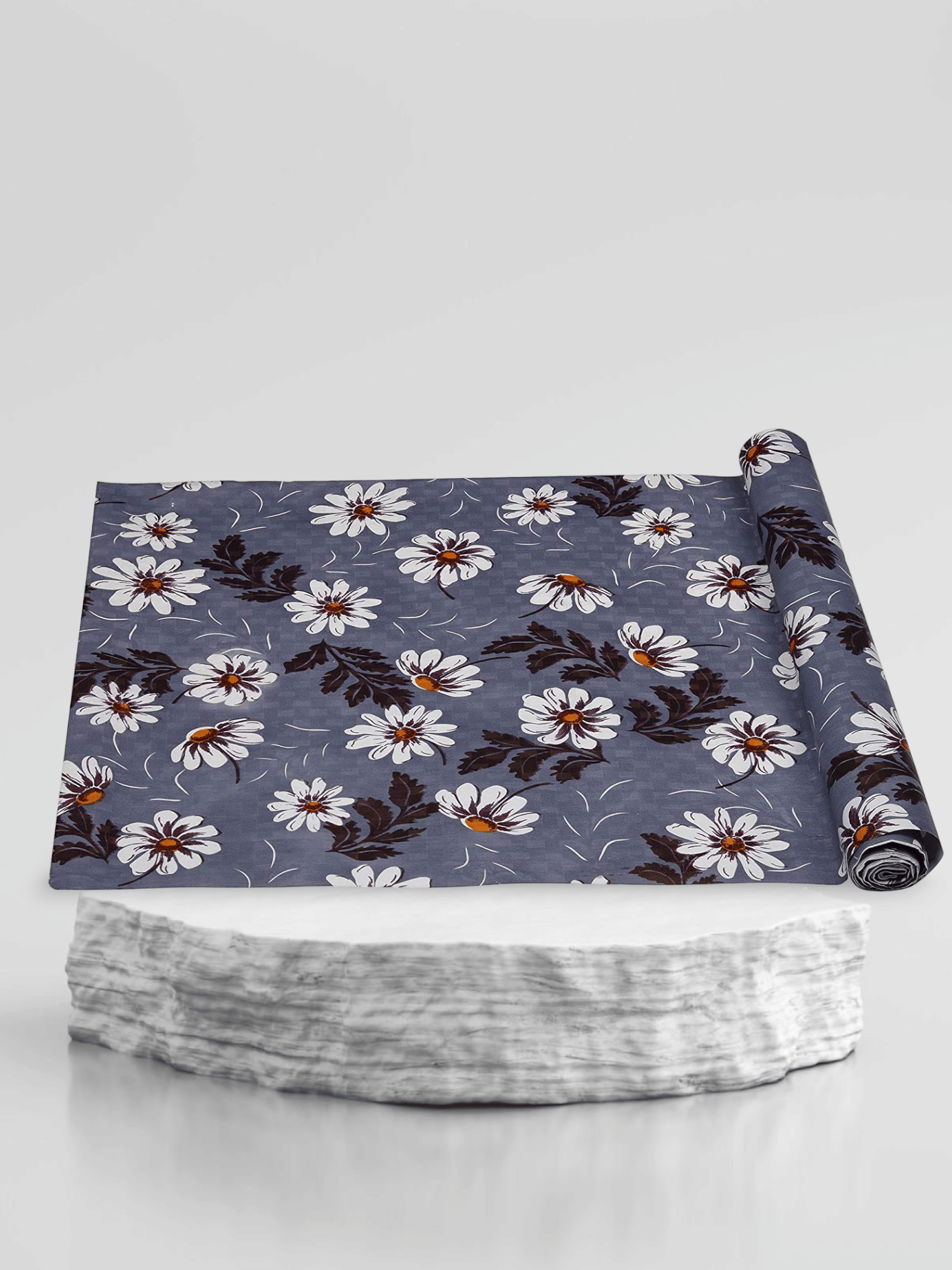 mopak decor Polyester Floral Fridge Mat & Cover ( 500 45 ) Pack of 1 - Blue mopak decor Polyester Floral Fridge Mat & Cover ( 500 45 ) Pack of 1 - Blue