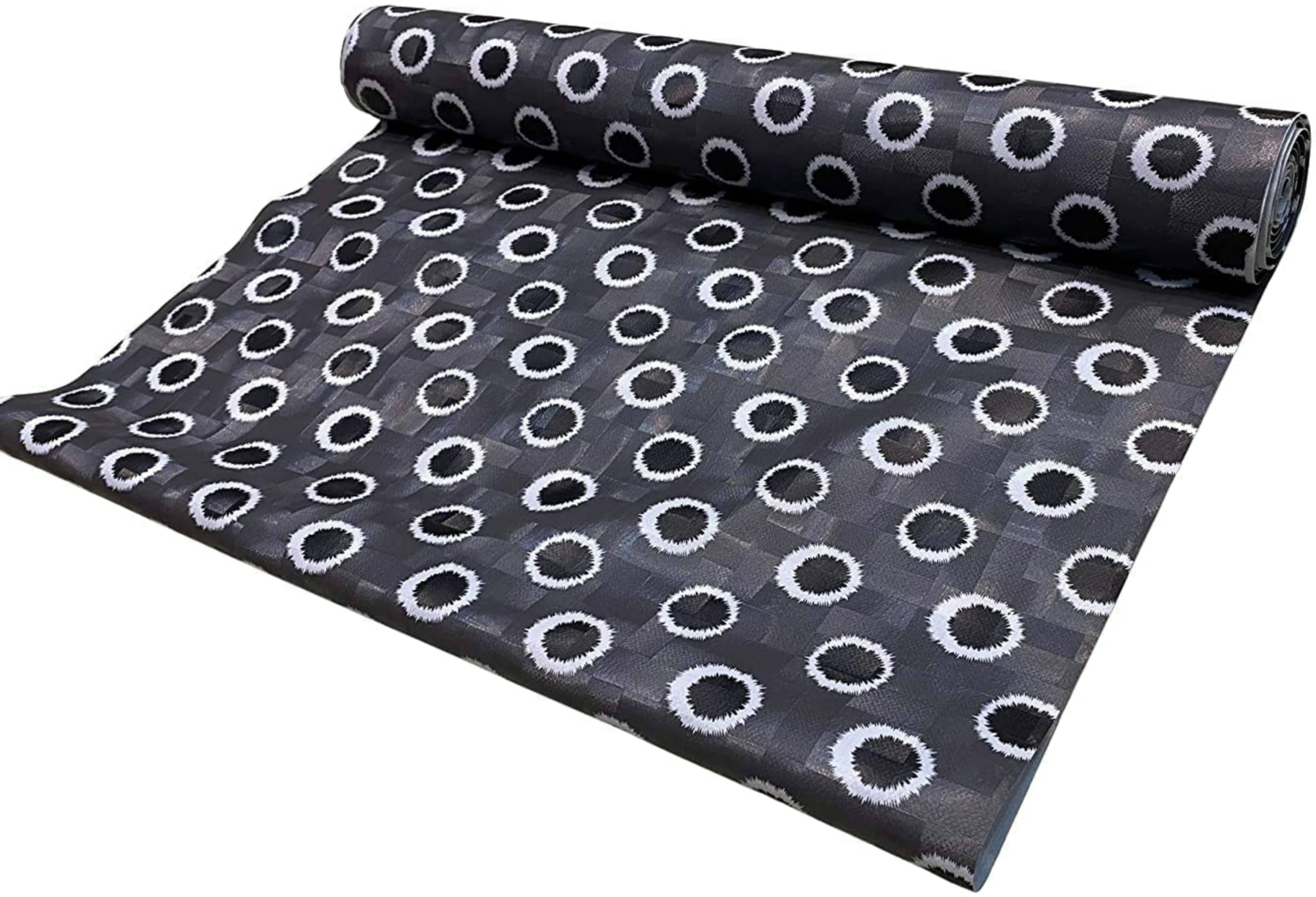     			mopak decor Polyester Polka Dots Fridge Mat & Cover ( 500 45 ) Pack of 1 - Black