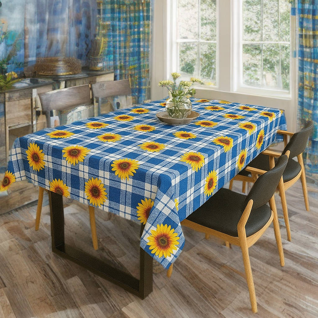mopak decor Printed Polyester 2 Seater Rectangle Table Cover ( 137 x 101 ) cm Pack of 1 Blue mopak decor Printed Polyester 2 Seater Rectangle Table Cover ( 137 x 101 ) cm Pack of 1 Blue