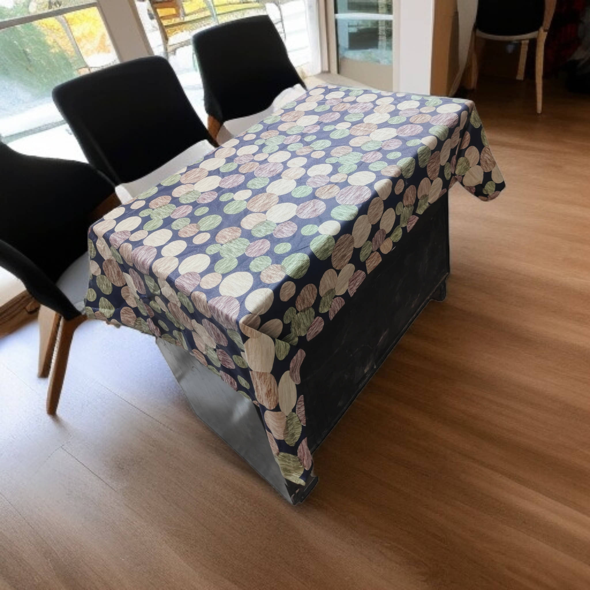     			mopak decor Printed Polyester 2 Seater Rectangle Table Cover ( 137 x 101 ) cm Pack of 1 Blue