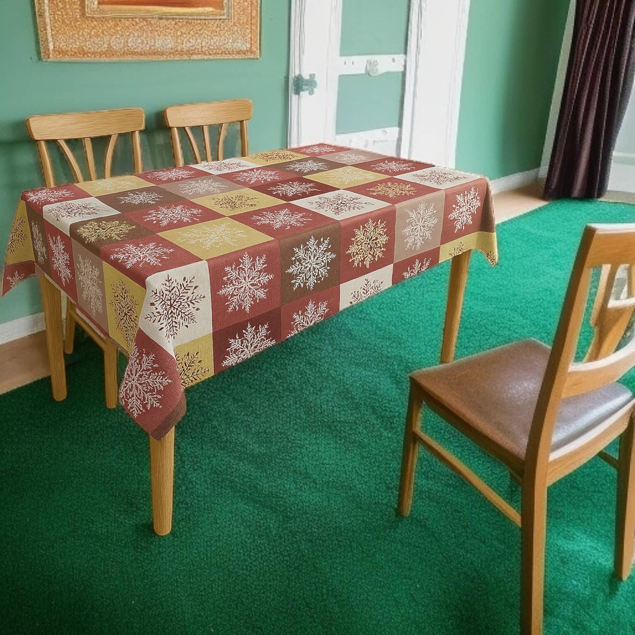 mopak decor Printed Polyester 4 Seater Rectangle Table Cover ( 137 x 101 ) cm Pack of 1 Multi mopak decor Printed Polyester 4 Seater Rectangle Table Cover ( 137 x 101 ) cm Pack of 1 Multi