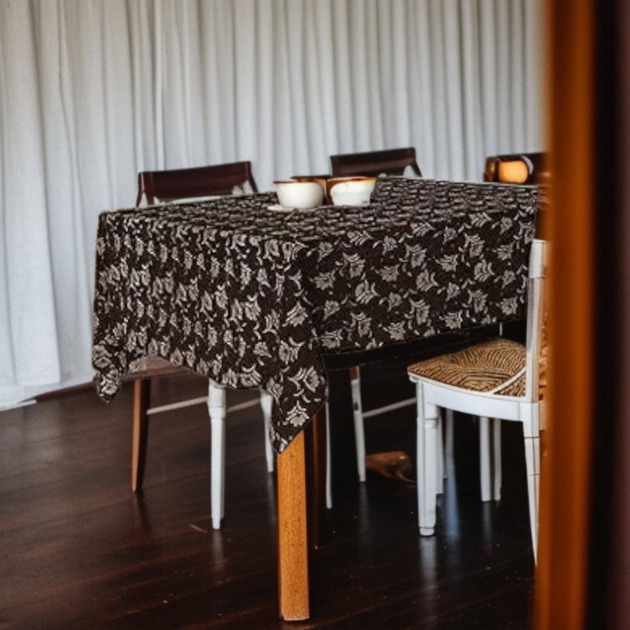 mopak decor Printed Polyester 4 Seater Rectangle Table Cover ( 137 x 101 ) cm Pack of 1 Brown mopak decor Printed Polyester 4 Seater Rectangle Table Cover ( 137 x 101 ) cm Pack of 1 Brown