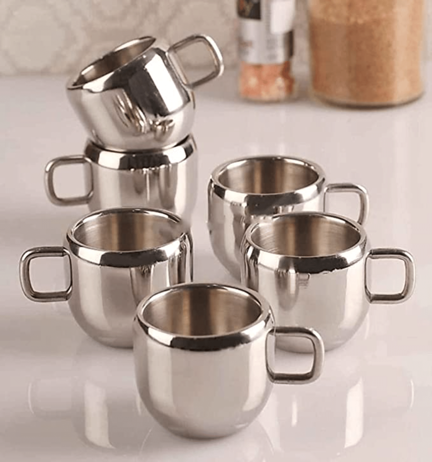    			Aquasleri Stainless Solid Steel Tea Cup 90 ml ( Pack of 6 )