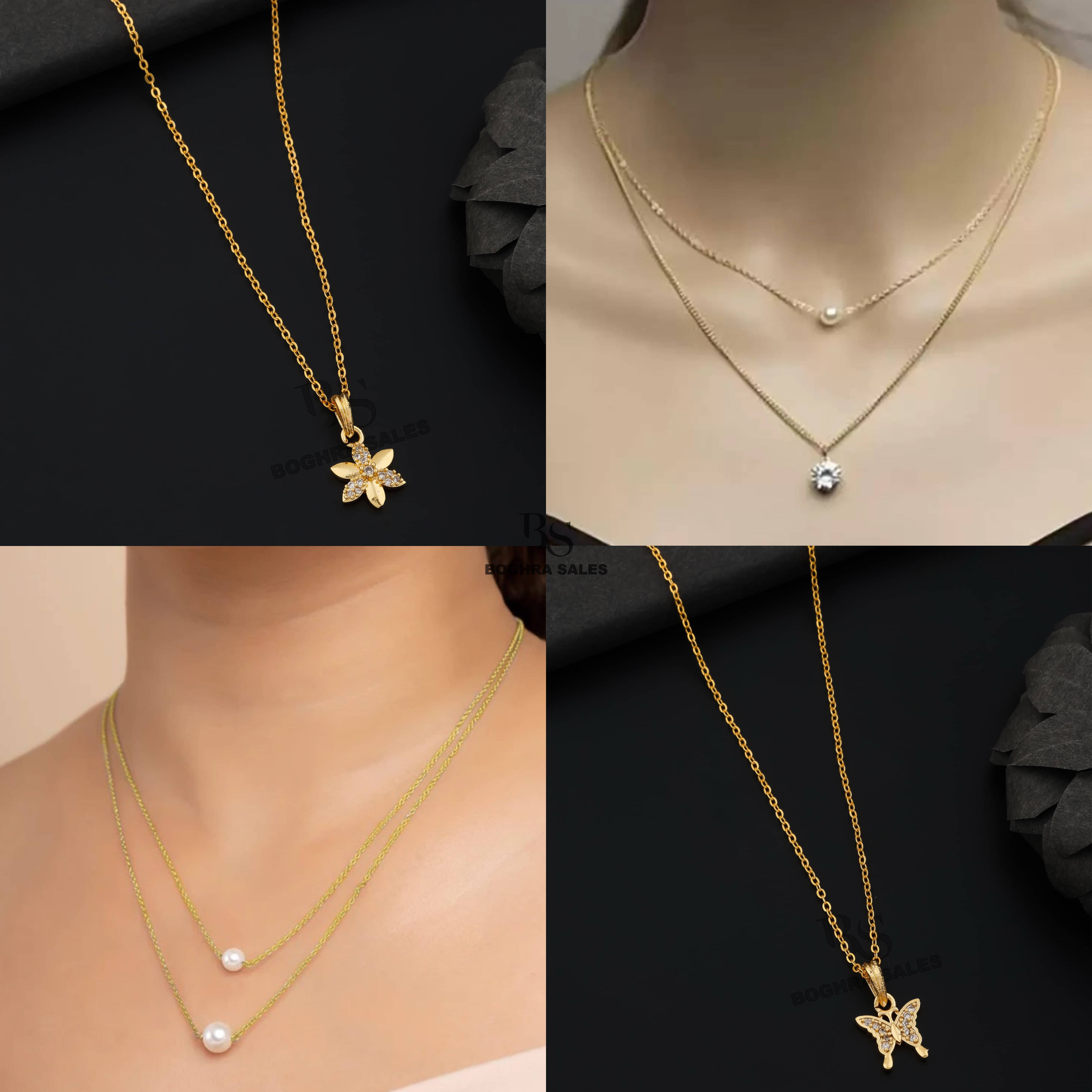 BOGHRA SALES Gold Pendant set ( Pack of 4 ) BOGHRA SALES Gold Pendant set ( Pack of 4 )