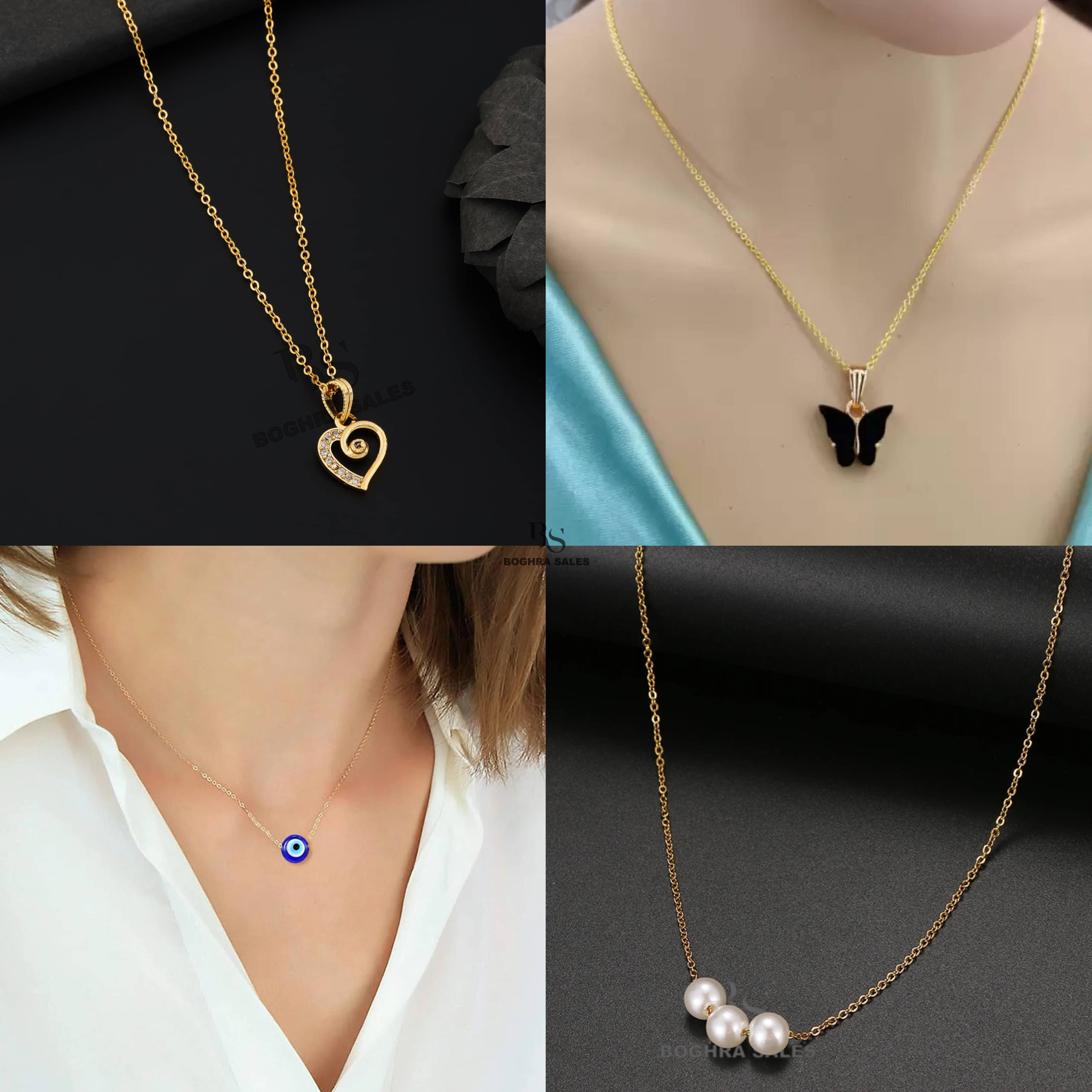     			BOGHRA SALES Gold Pendant set ( Pack of 4 )