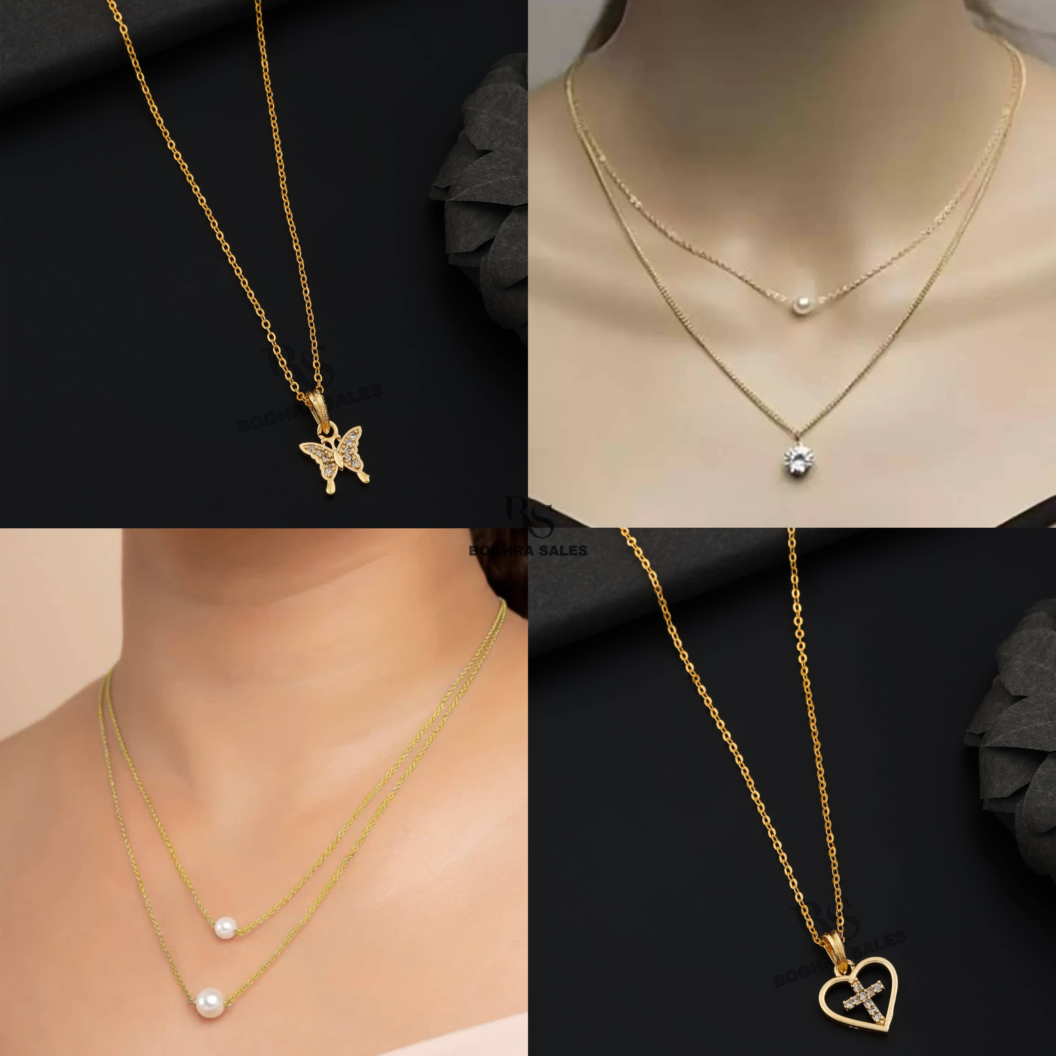     			BOGHRA SALES Gold Pendant set ( Pack of 4 )