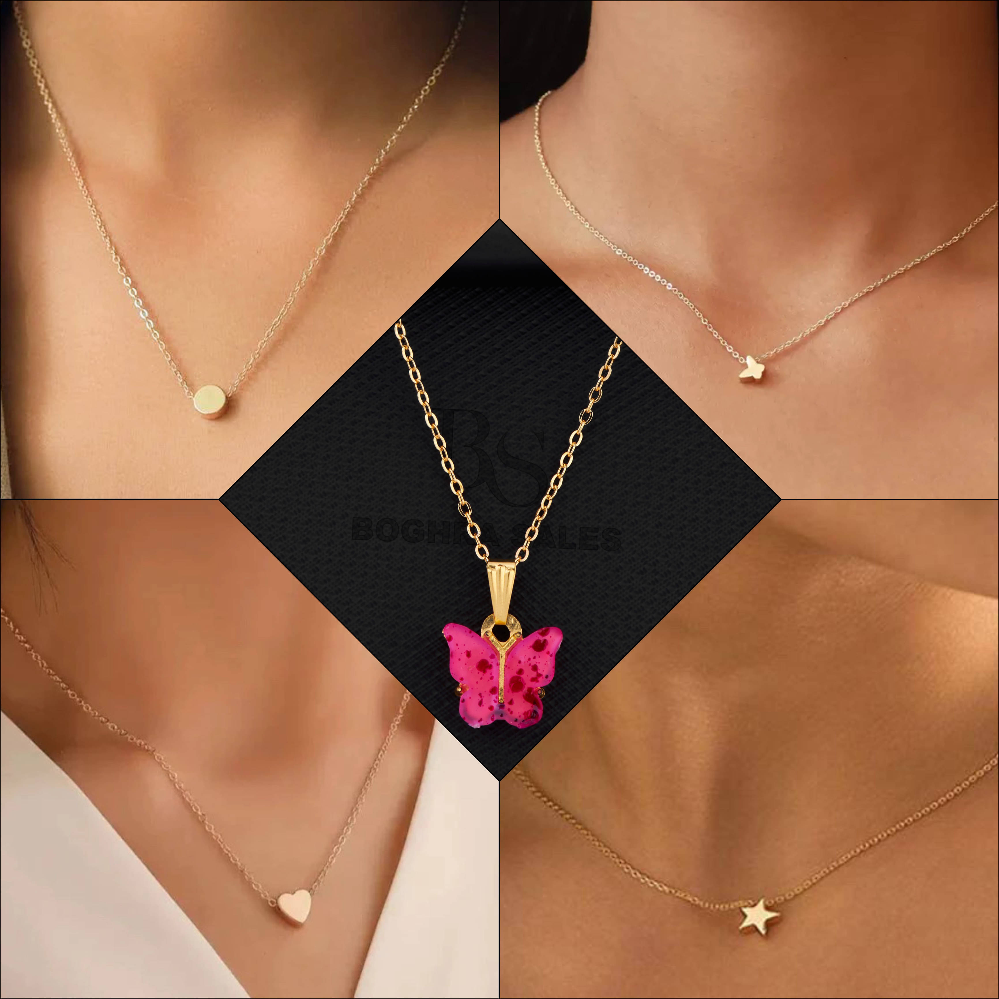BOGHRA SALES Gold Pendant set ( Pack of 5 ) BOGHRA SALES Gold Pendant set ( Pack of 5 )