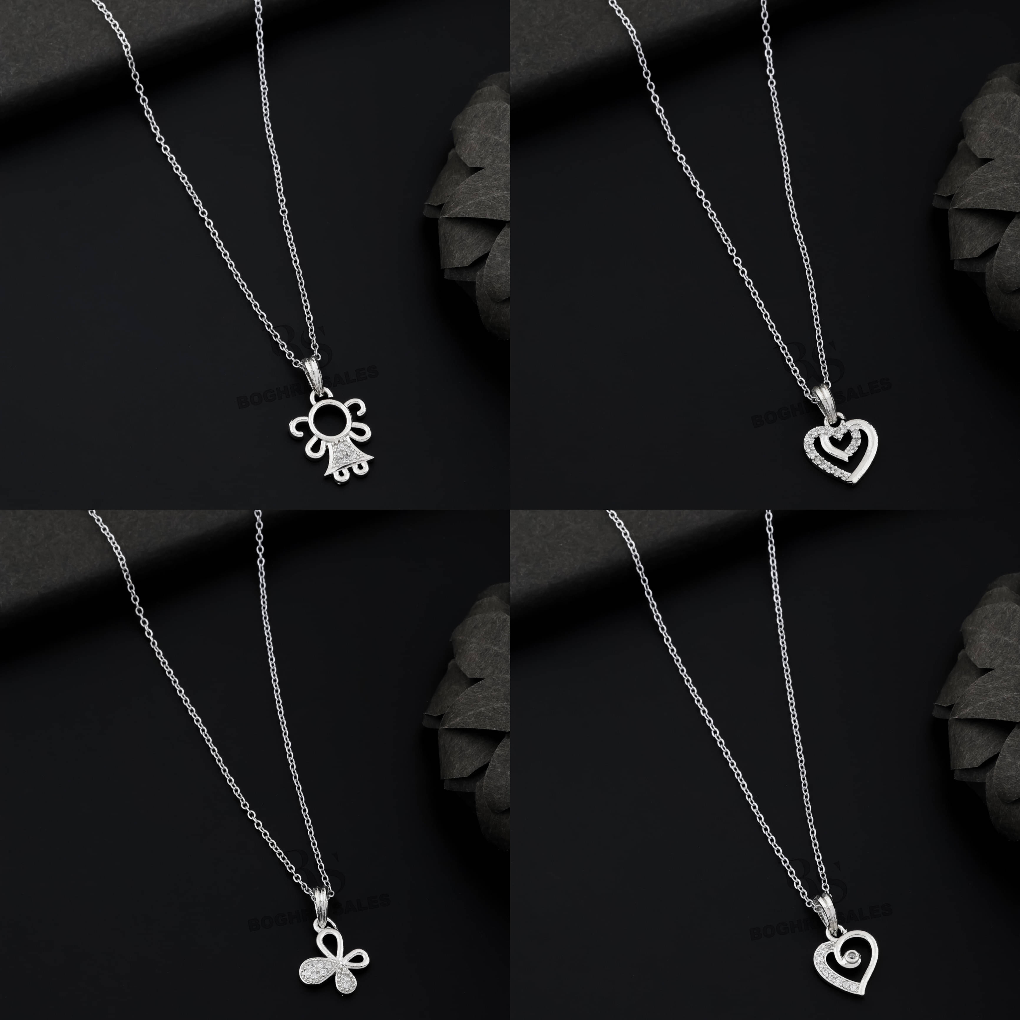     			BOGHRA SALES Silver Pendant set ( Pack of 4 )