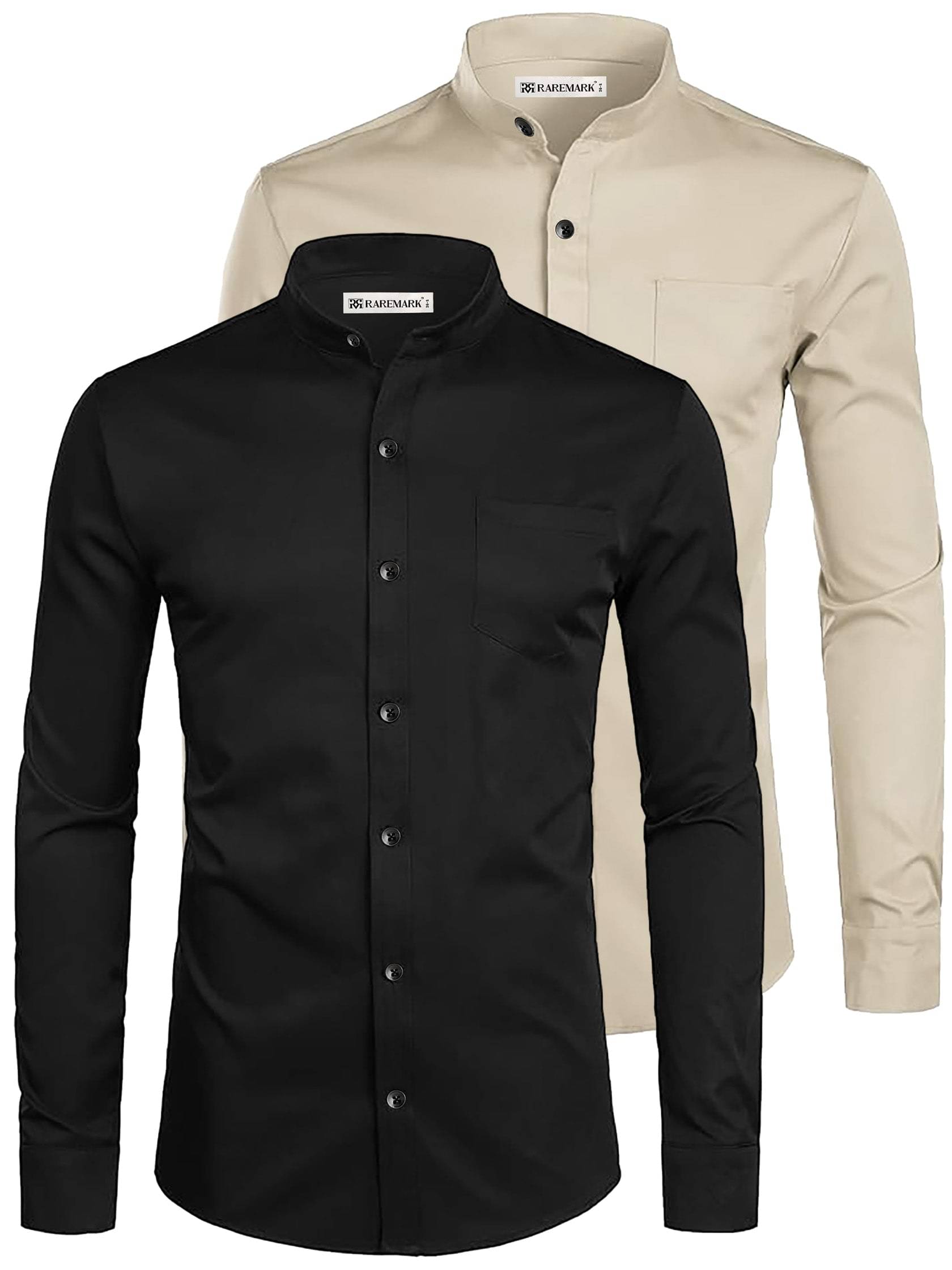     			RAREMARK Cotton Blend Slim Fit Solids Full Sleeves Men's Casual Shirt - Beige ( Pack of 2 )