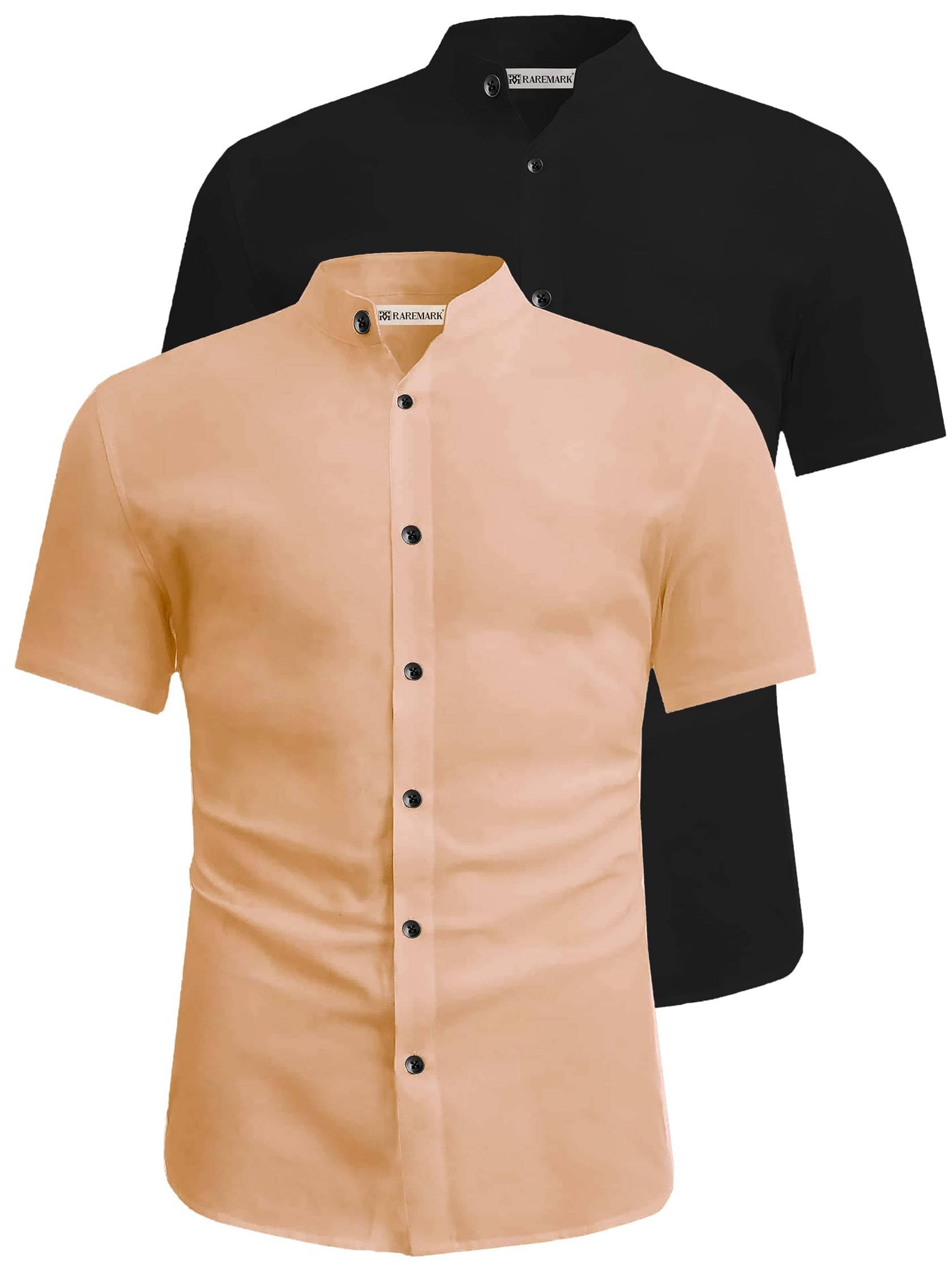 RAREMARK Cotton Blend Slim Fit Solids Half Sleeves Men's Casual Shirt - Orange ( Pack of 2 ) RAREMARK Cotton Blend Slim Fit Solids Half Sleeves Men's Casual Shirt - Orange ( Pack of 2 )