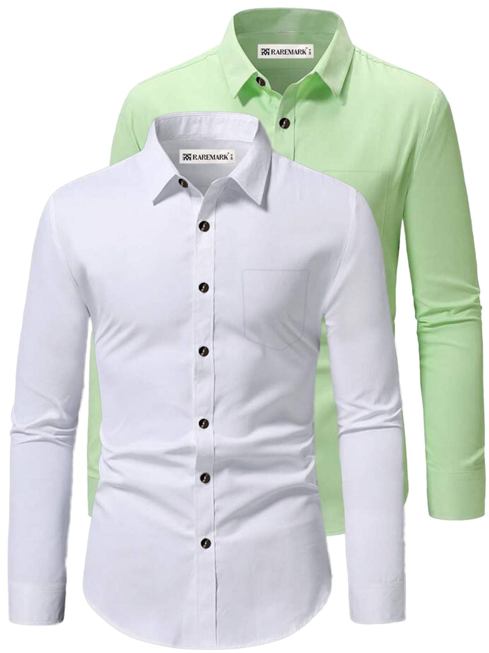 RAREMARK Cotton Blend Slim Fit Solids Full Sleeves Men's Casual Shirt - Sea Green ( Pack of 2 ) RAREMARK Cotton Blend Slim Fit Solids Full Sleeves Men's Casual Shirt - Sea Green ( Pack of 2 )