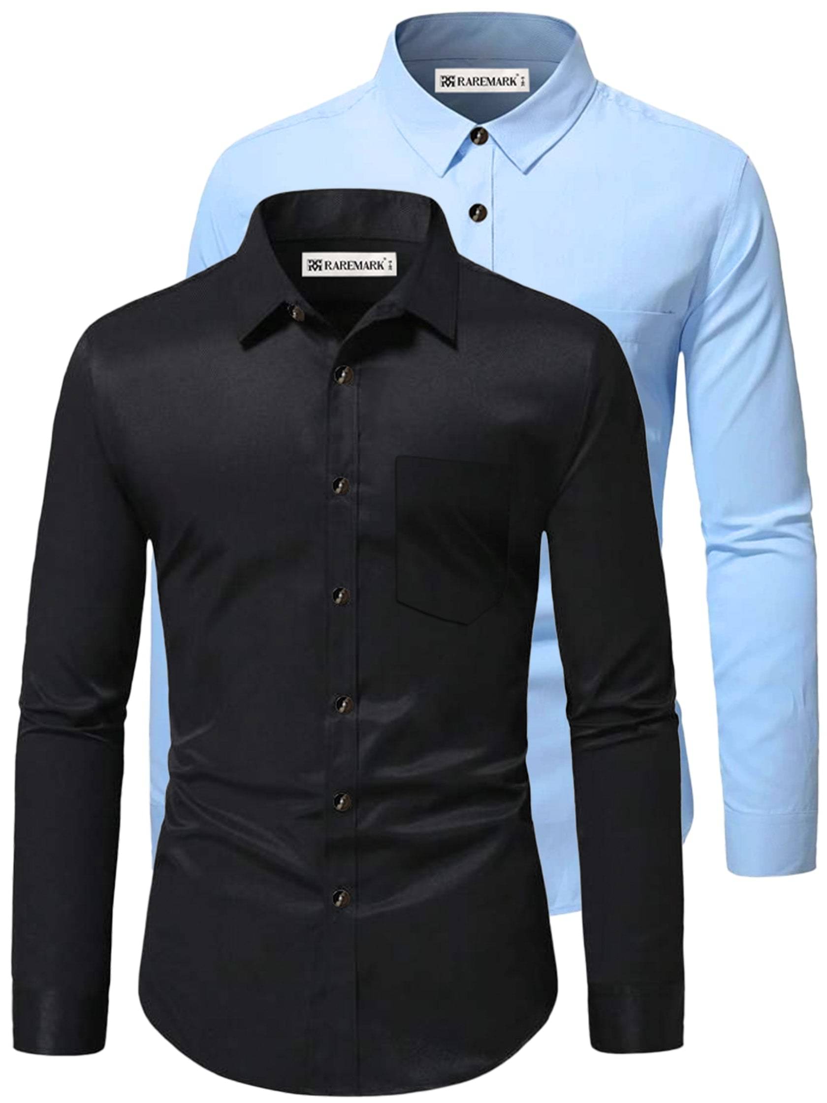     			RAREMARK Cotton Blend Slim Fit Solids Full Sleeves Men's Casual Shirt - Mint Green ( Pack of 2 )
