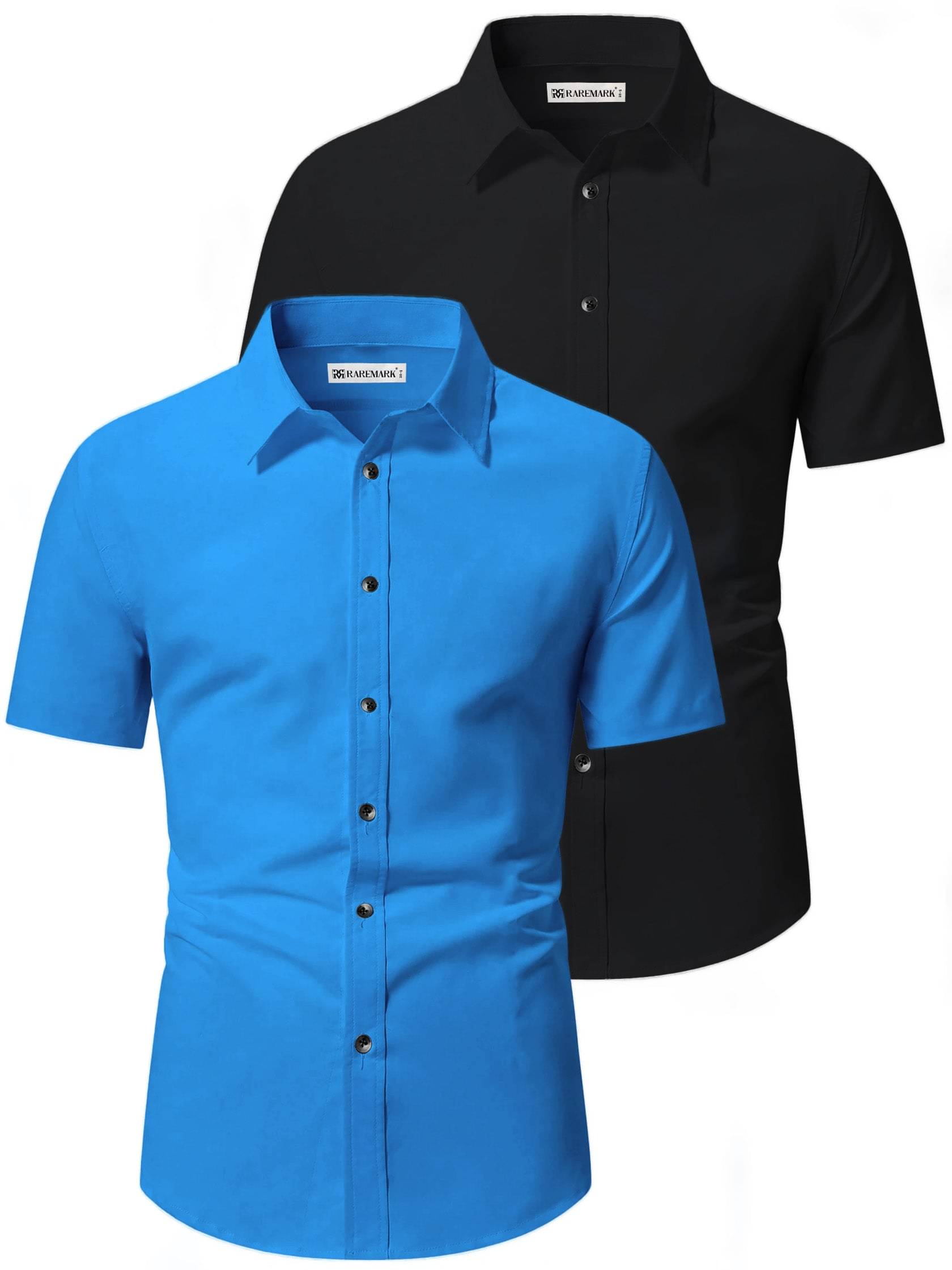 RAREMARK Cotton Blend Slim Fit Solids Half Sleeves Men's Casual Shirt - Turquoise ( Pack of 2 ) RAREMARK Cotton Blend Slim Fit Solids Half Sleeves Men's Casual Shirt - Turquoise ( Pack of 2 )