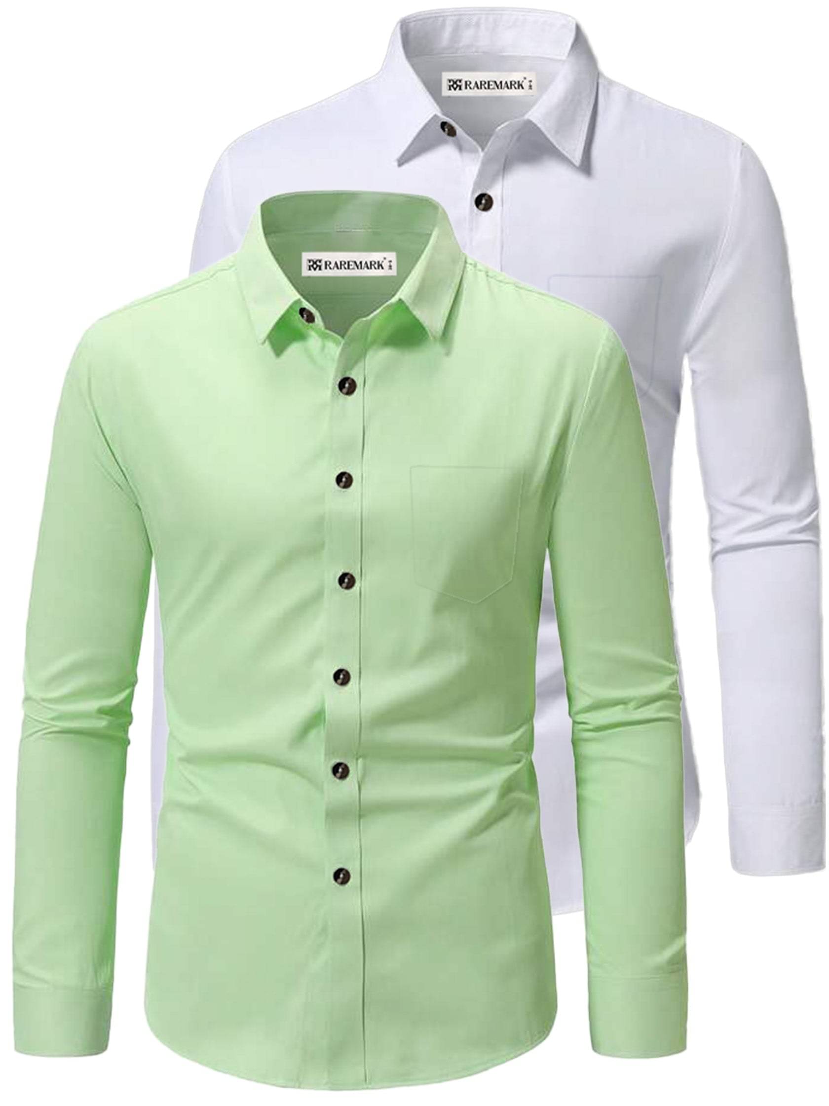 RAREMARK Cotton Blend Slim Fit Solids Full Sleeves Men's Casual Shirt - Sea Green ( Pack of 2 ) RAREMARK Cotton Blend Slim Fit Solids Full Sleeves Men's Casual Shirt - Sea Green ( Pack of 2 )
