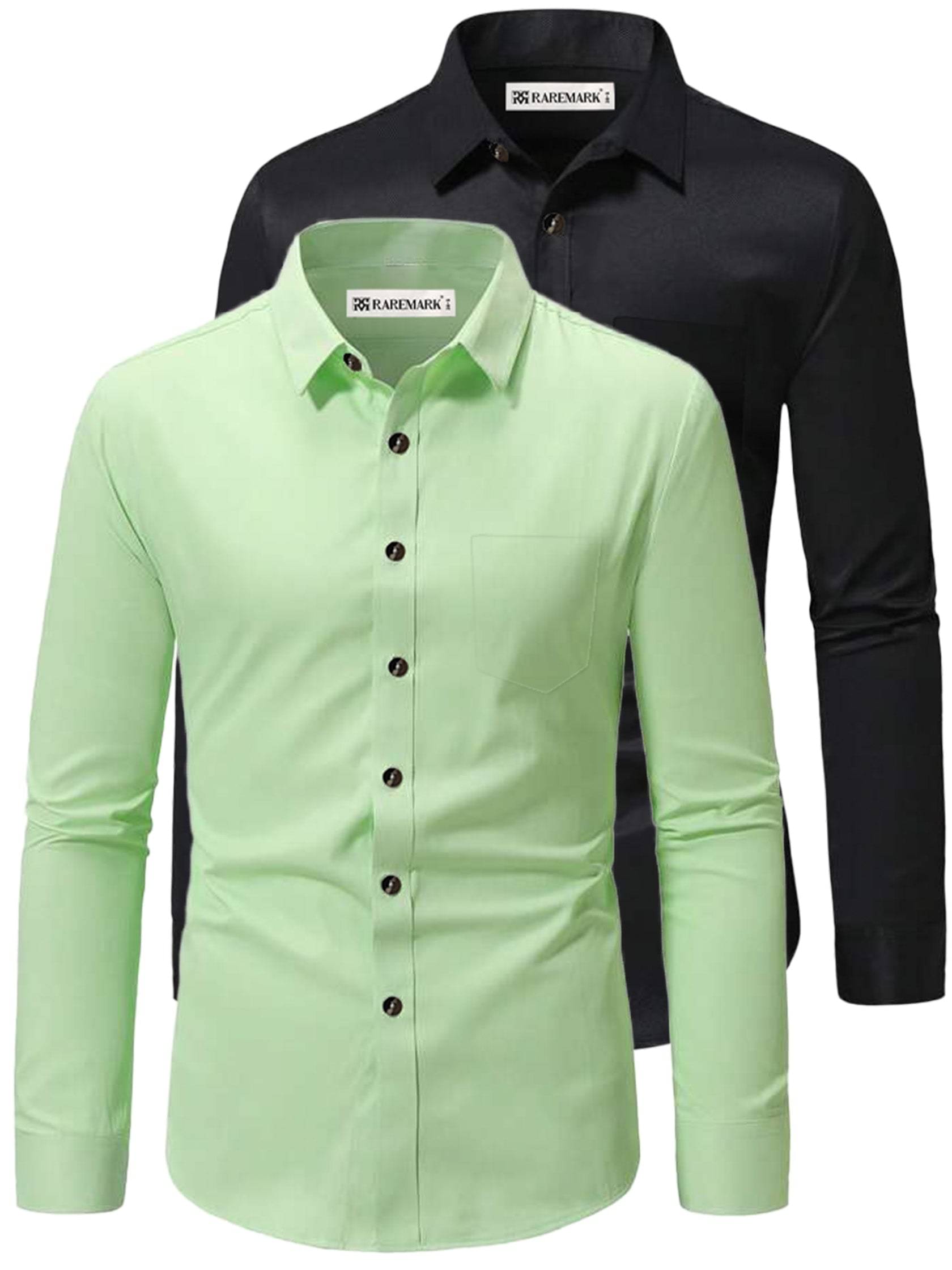 RAREMARK Cotton Blend Slim Fit Solids Full Sleeves Men's Casual Shirt - Sea Green ( Pack of 2 ) RAREMARK Cotton Blend Slim Fit Solids Full Sleeves Men's Casual Shirt - Sea Green ( Pack of 2 )