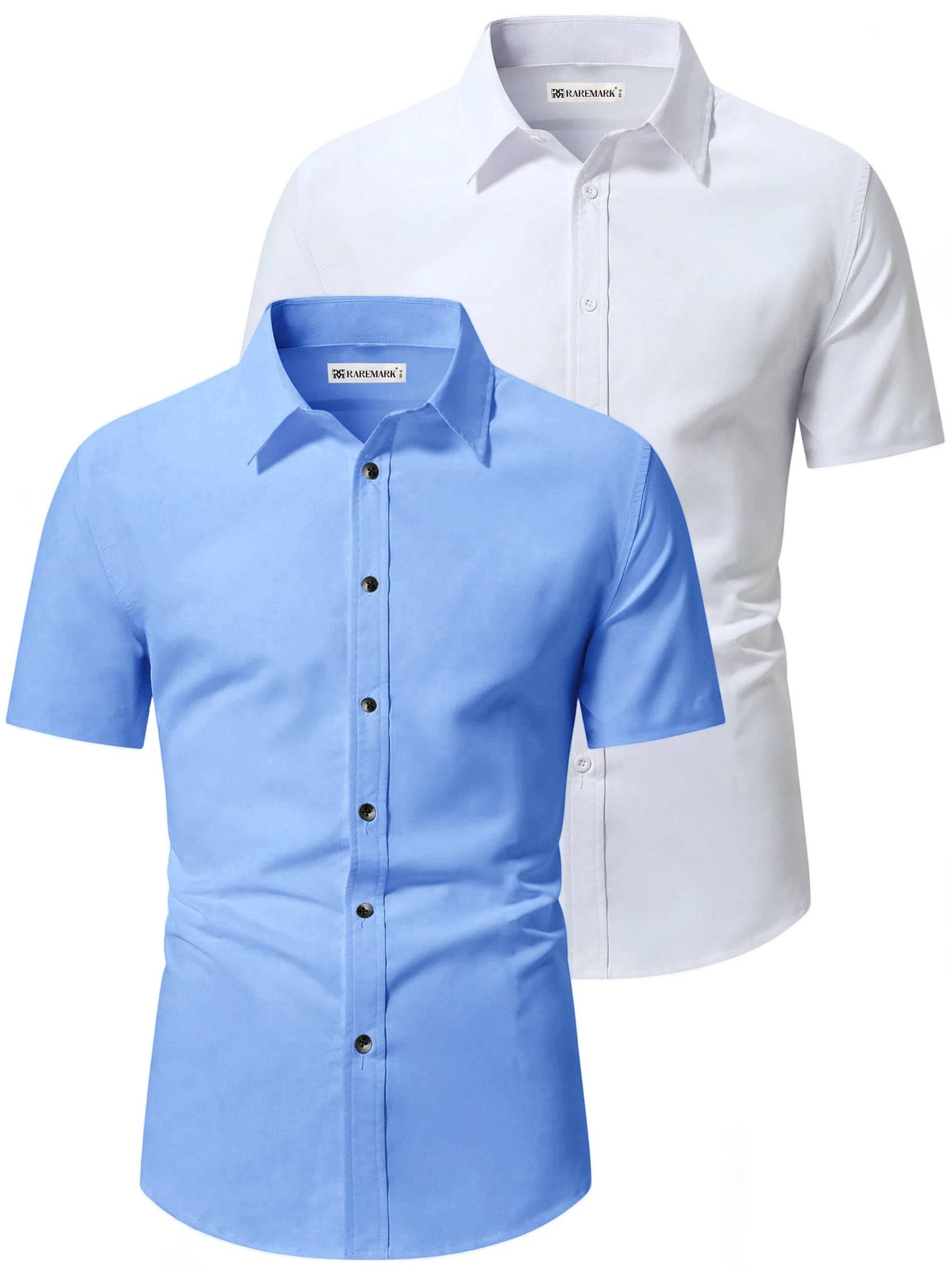 RAREMARK Cotton Blend Slim Fit Solids Half Sleeves Men's Casual Shirt - Mint Green ( Pack of 2 ) RAREMARK Cotton Blend Slim Fit Solids Half Sleeves Men's Casual Shirt - Mint Green ( Pack of 2 )
