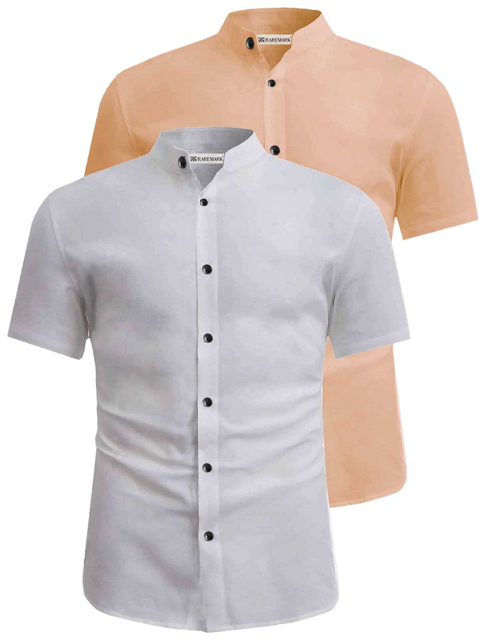RAREMARK Cotton Blend Slim Fit Solids Half Sleeves Men's Casual Shirt - Orange ( Pack of 2 ) RAREMARK Cotton Blend Slim Fit Solids Half Sleeves Men's Casual Shirt - Orange ( Pack of 2 )