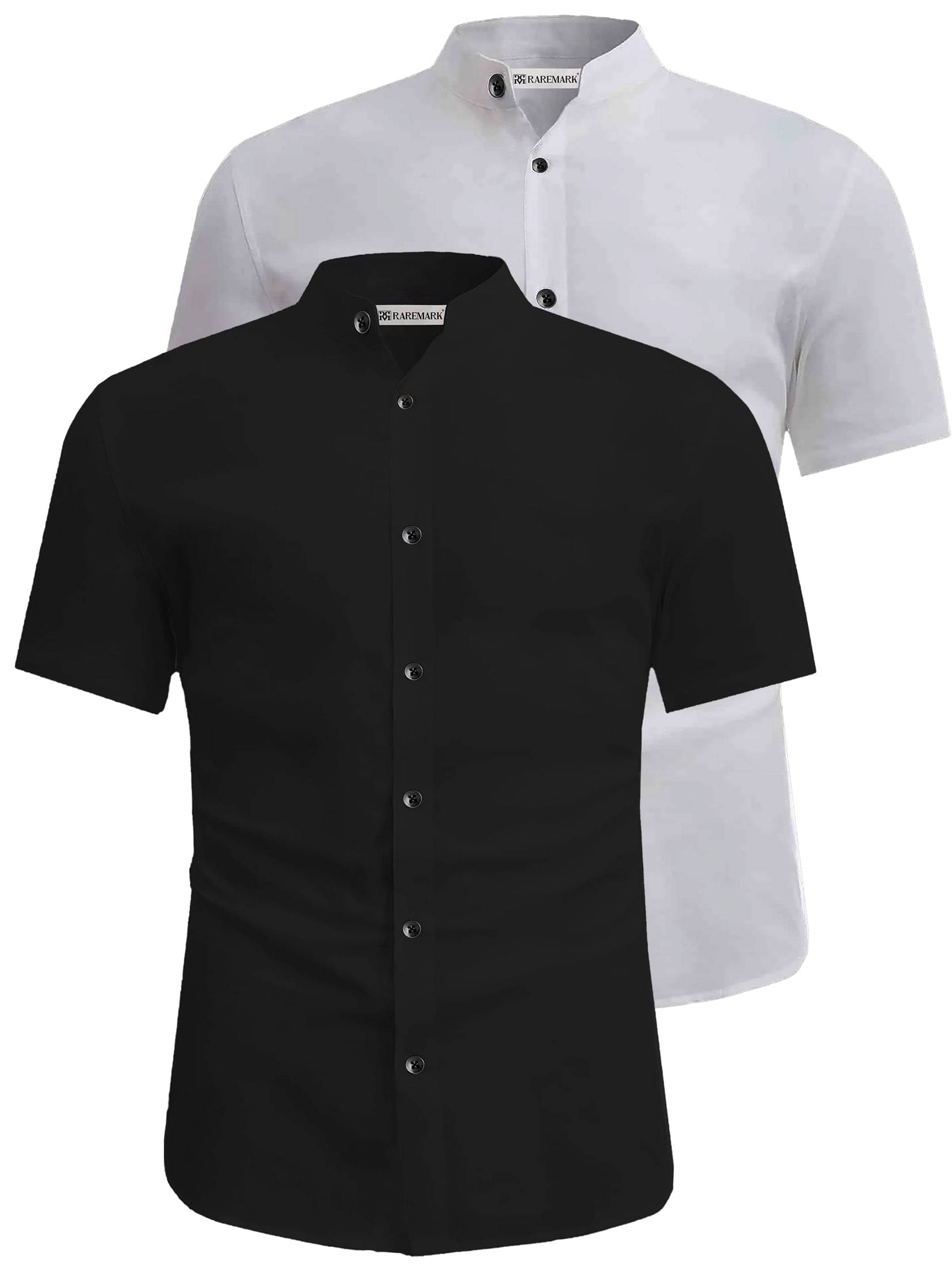     			RAREMARK Cotton Blend Slim Fit Solids Half Sleeves Men's Casual Shirt - White ( Pack of 2 )