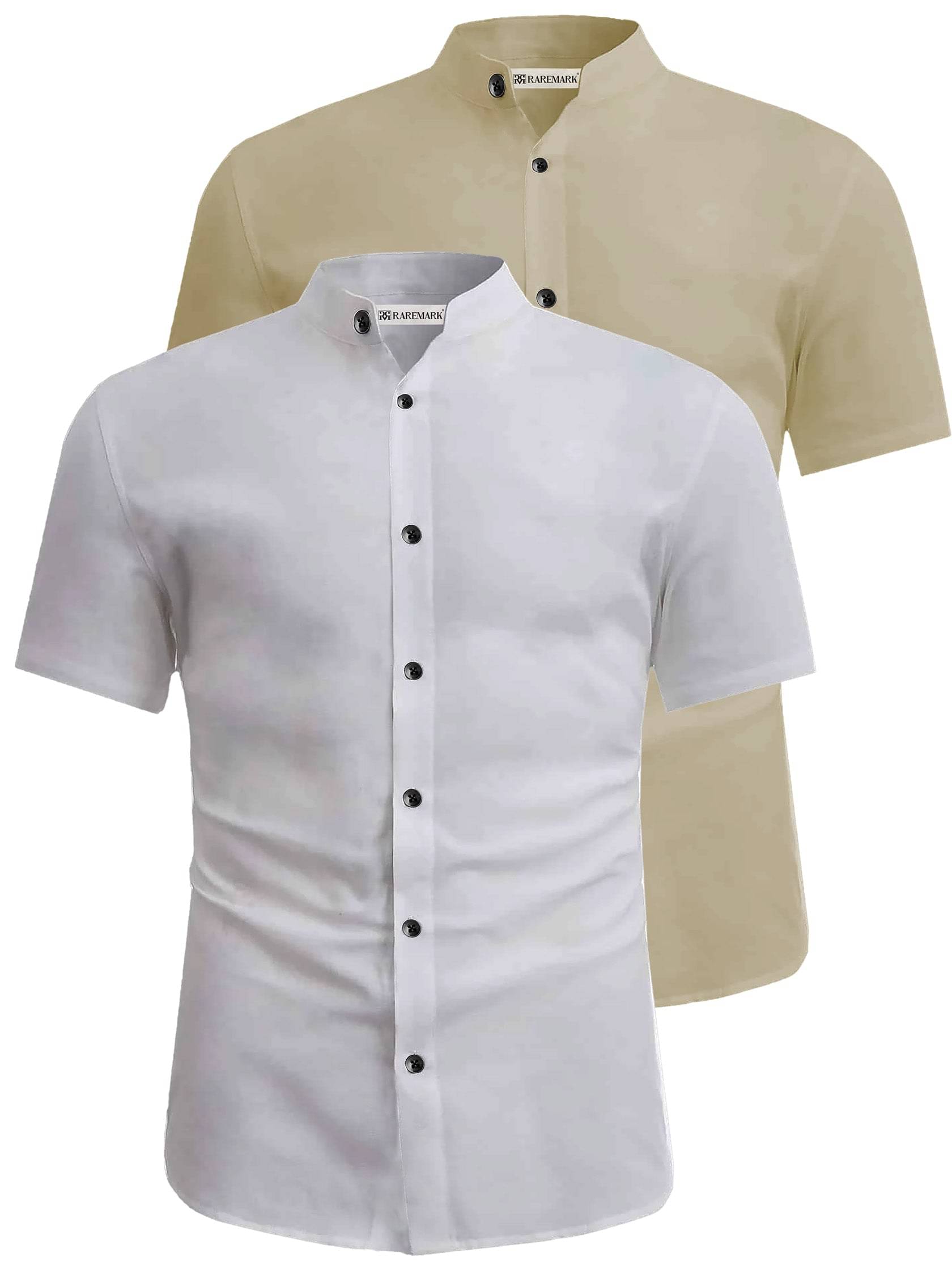 RAREMARK Cotton Blend Slim Fit Solids Half Sleeves Men's Casual Shirt - Beige ( Pack of 2 ) RAREMARK Cotton Blend Slim Fit Solids Half Sleeves Men's Casual Shirt - Beige ( Pack of 2 )