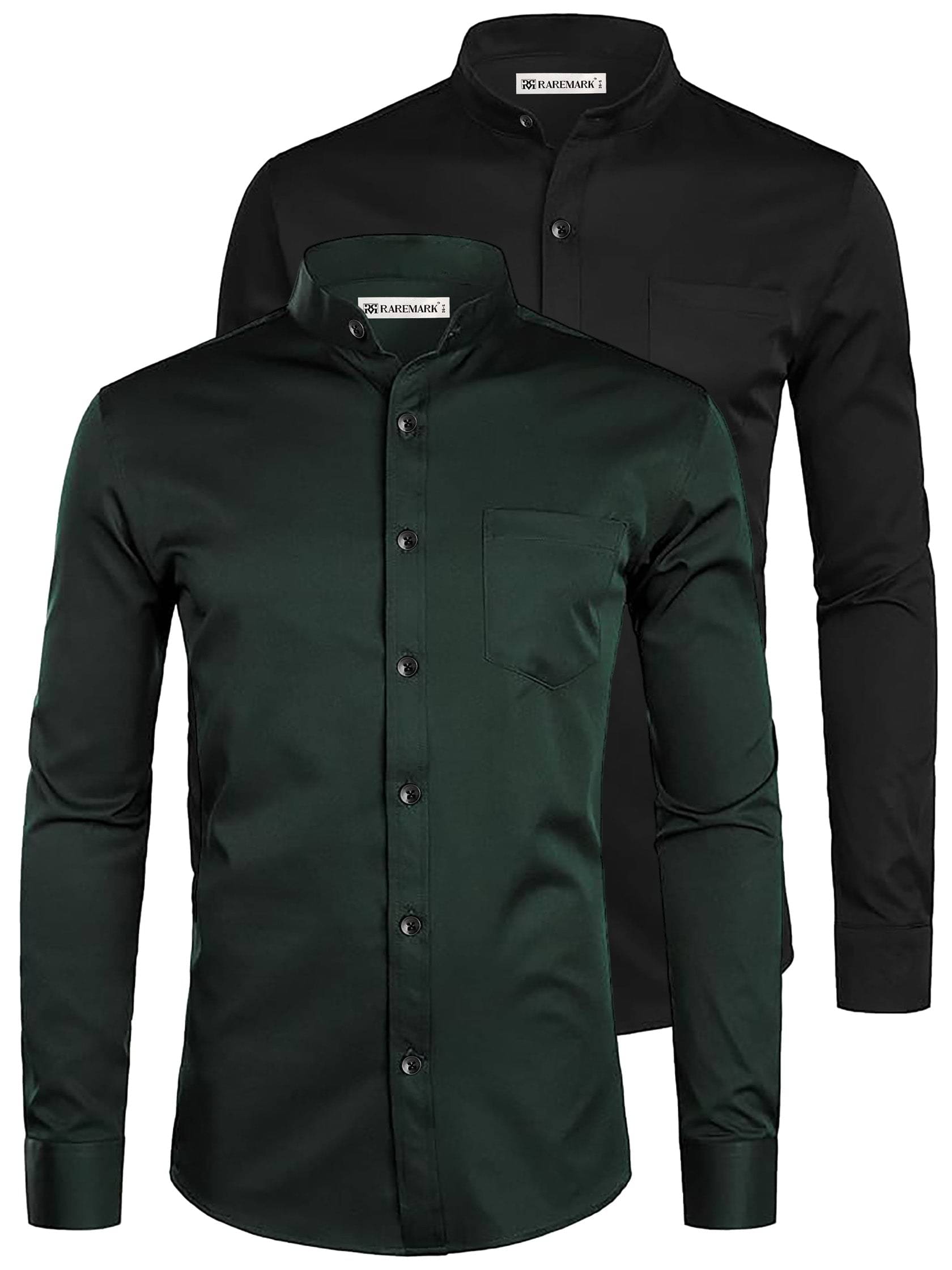     			RAREMARK Cotton Blend Slim Fit Solids Full Sleeves Men's Casual Shirt - Green ( Pack of 2 )