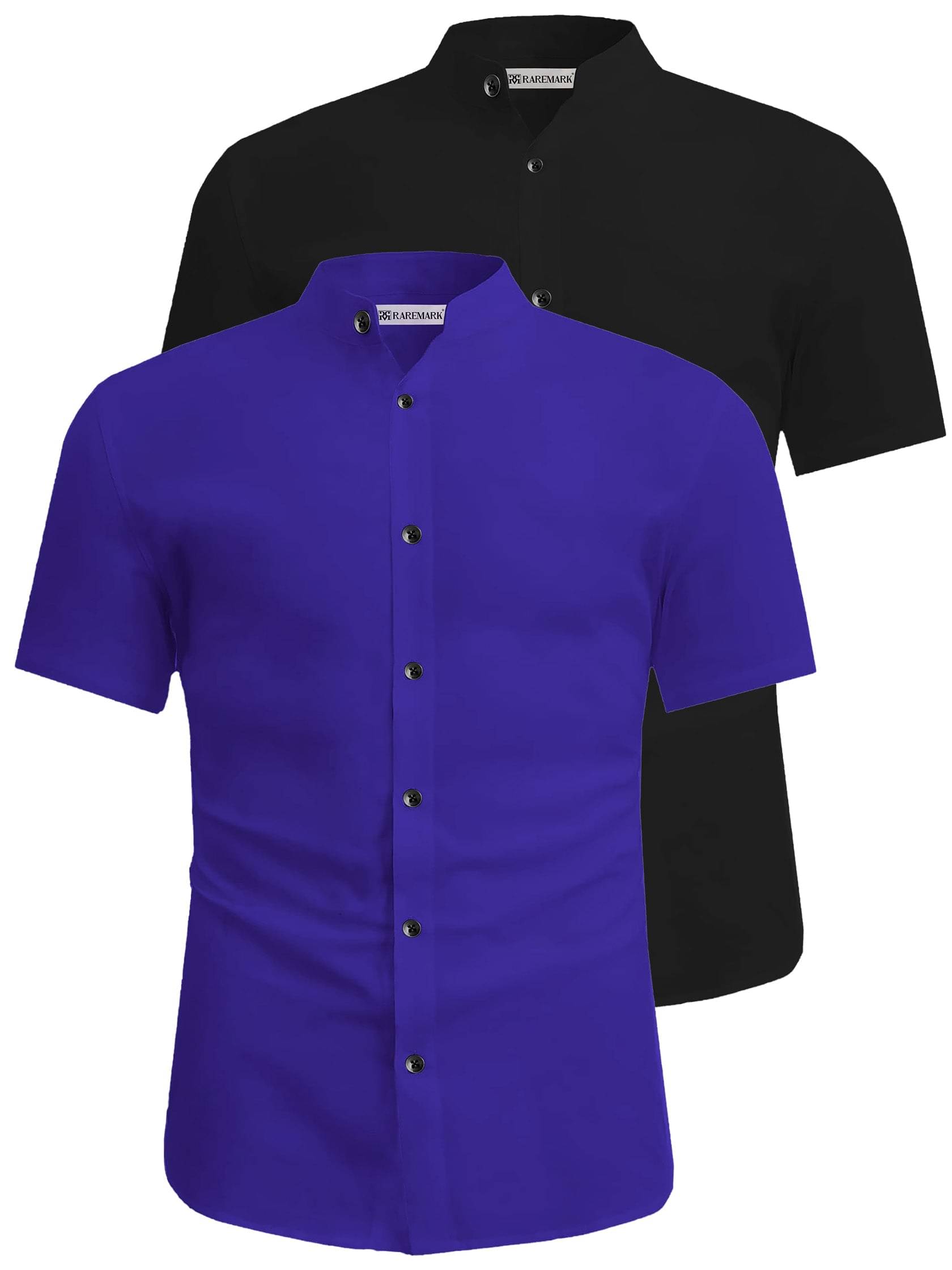 RAREMARK Cotton Blend Slim Fit Solids Half Sleeves Men's Casual Shirt - Dark Blue ( Pack of 2 )     			RAREMARK Cotton Blend Slim Fit Solids Half Sleeves Men's Casual Shirt - Dark Blue ( Pack of 2 )