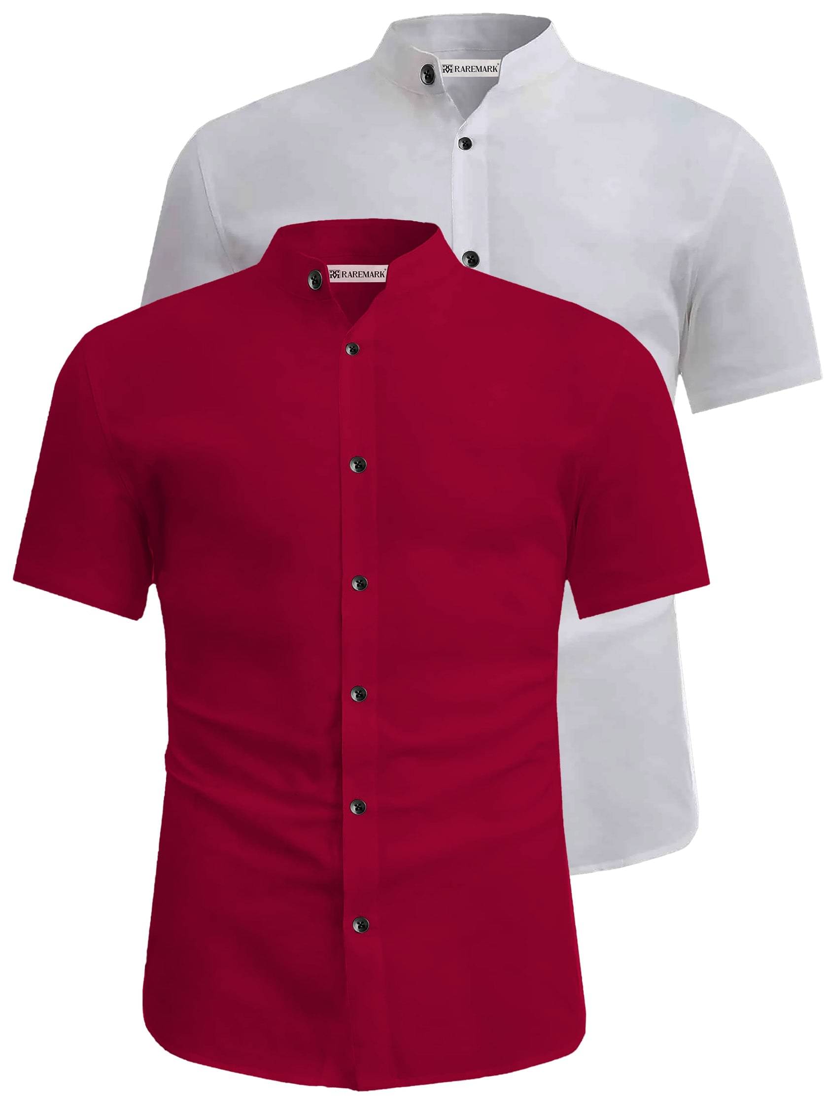 RAREMARK Cotton Blend Slim Fit Solids Half Sleeves Men's Casual Shirt - Maroon ( Pack of 2 ) RAREMARK Cotton Blend Slim Fit Solids Half Sleeves Men's Casual Shirt - Maroon ( Pack of 2 )