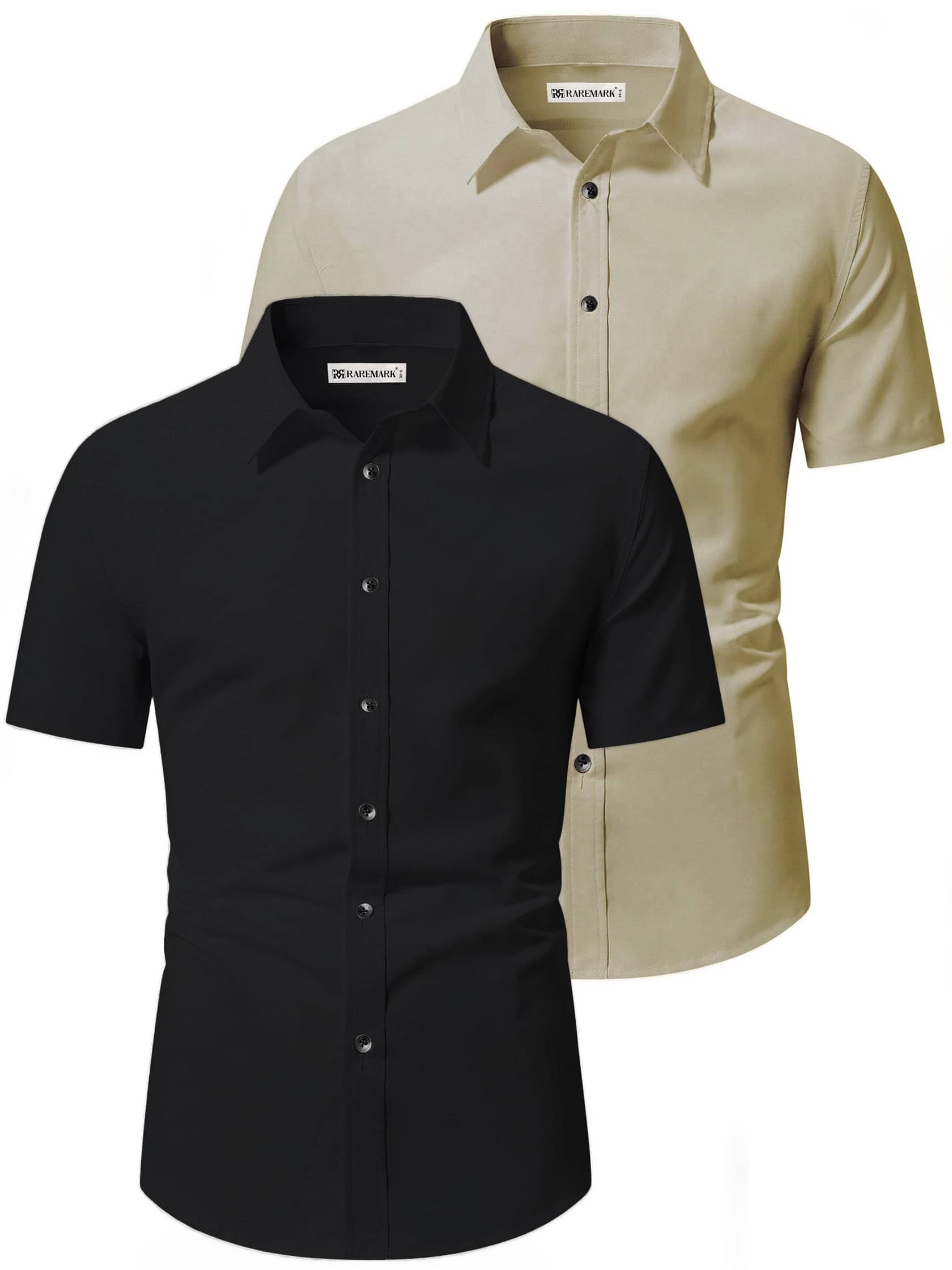 RAREMARK Cotton Blend Slim Fit Solids Half Sleeves Men's Casual Shirt - Beige ( Pack of 2 ) RAREMARK Cotton Blend Slim Fit Solids Half Sleeves Men's Casual Shirt - Beige ( Pack of 2 )