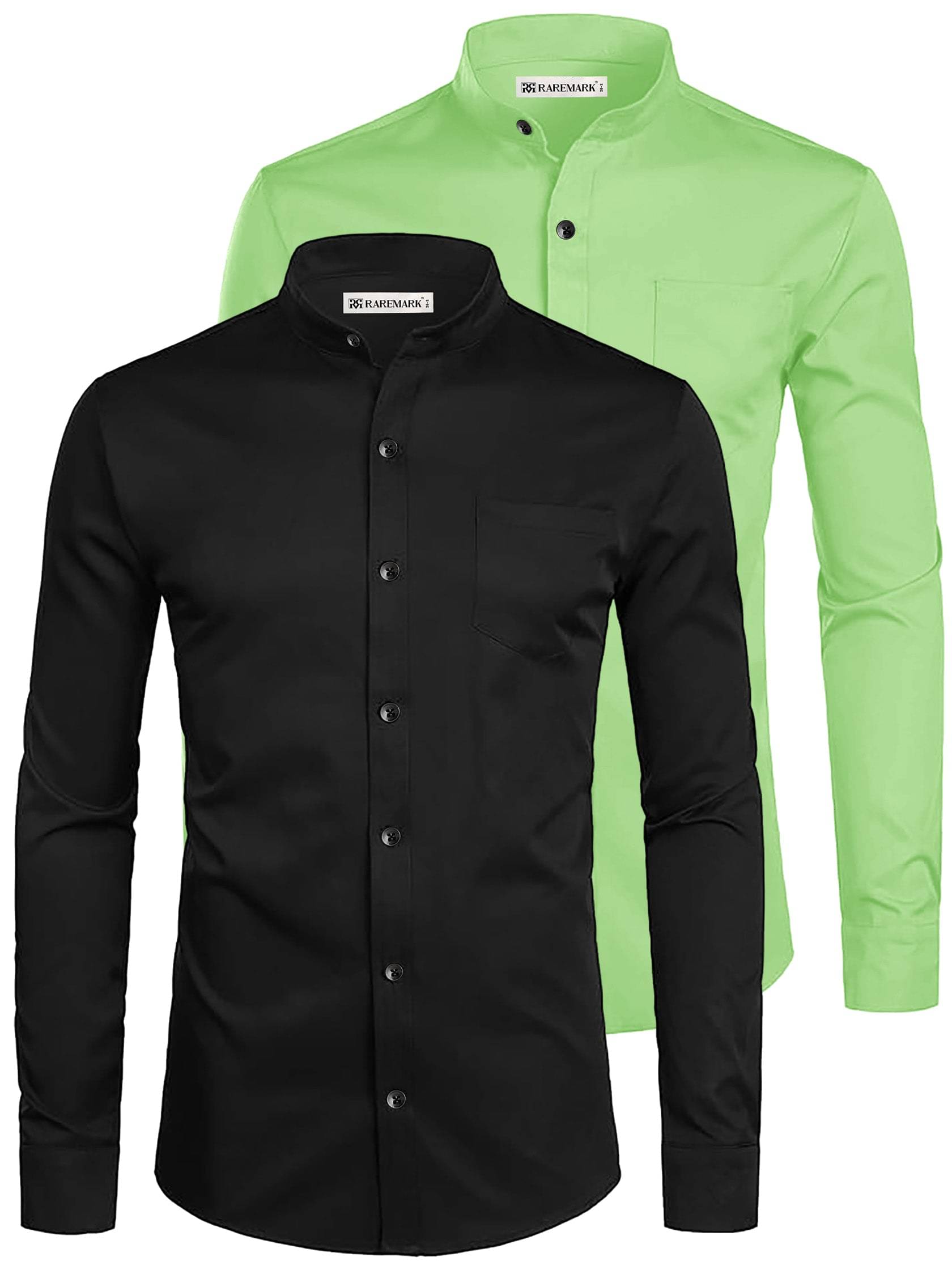     			RAREMARK Cotton Blend Slim Fit Solids Full Sleeves Men's Casual Shirt - Sea Green ( Pack of 2 )