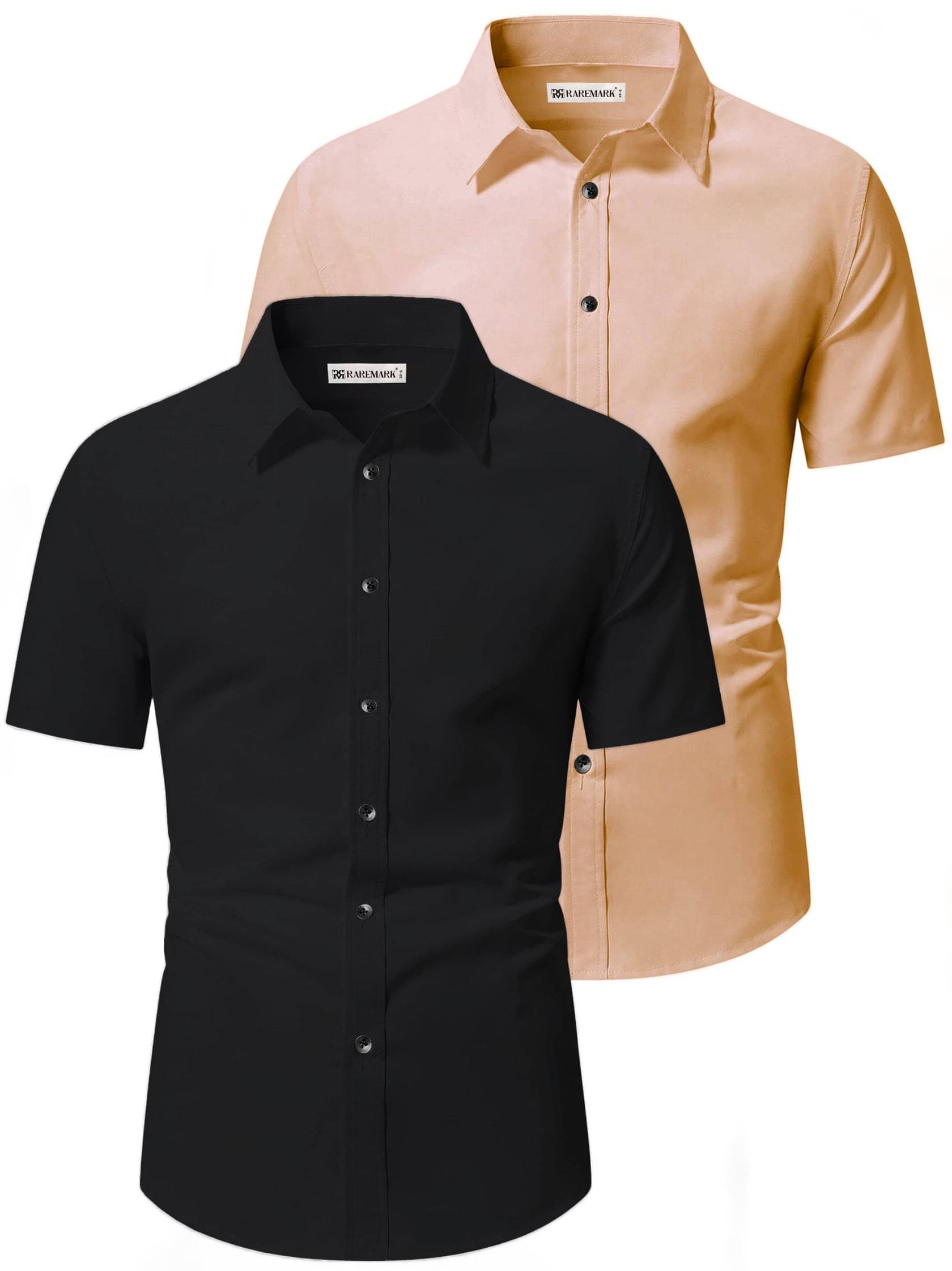 RAREMARK Cotton Blend Slim Fit Solids Half Sleeves Men's Casual Shirt - Orange ( Pack of 2 ) RAREMARK Cotton Blend Slim Fit Solids Half Sleeves Men's Casual Shirt - Orange ( Pack of 2 )