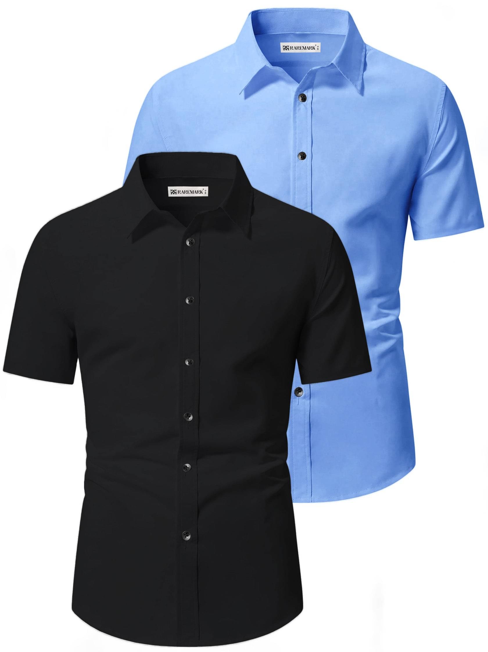 RAREMARK Cotton Blend Slim Fit Solids Half Sleeves Men's Casual Shirt - Mint Green ( Pack of 2 ) RAREMARK Cotton Blend Slim Fit Solids Half Sleeves Men's Casual Shirt - Mint Green ( Pack of 2 )