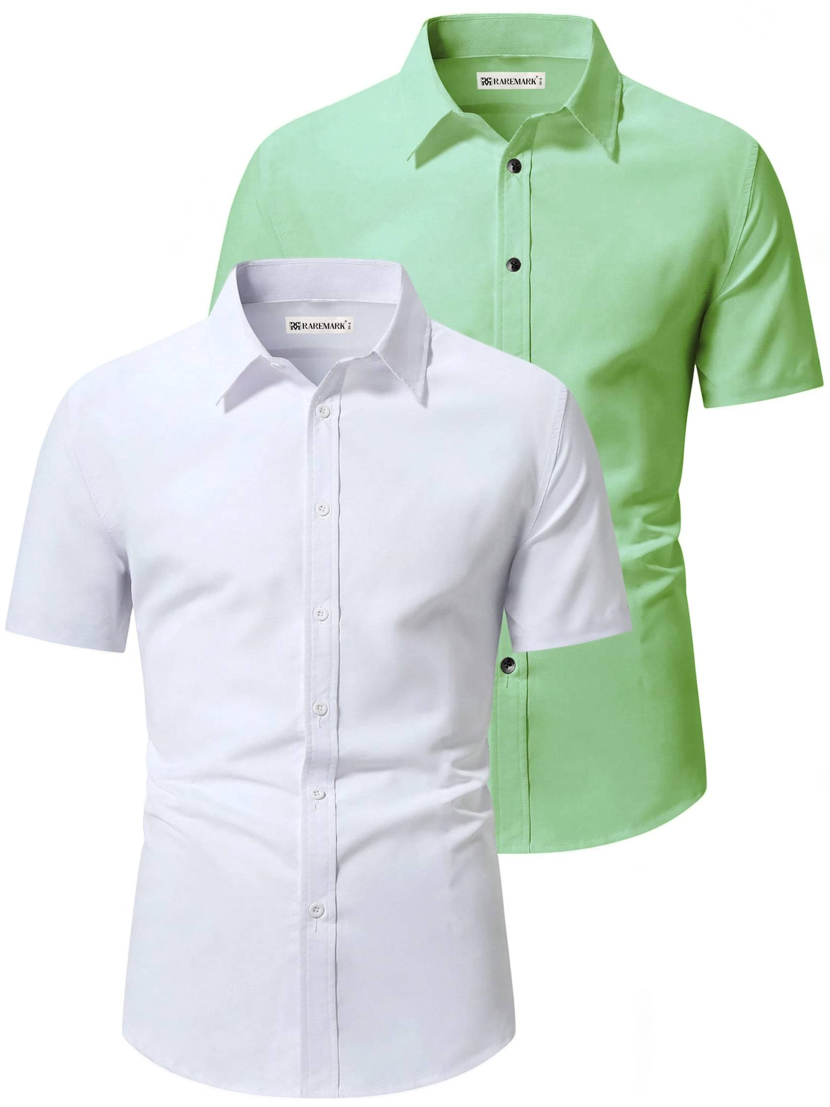 RAREMARK Cotton Blend Slim Fit Solids Half Sleeves Men's Casual Shirt - Sea Green ( Pack of 2 ) RAREMARK Cotton Blend Slim Fit Solids Half Sleeves Men's Casual Shirt - Sea Green ( Pack of 2 )