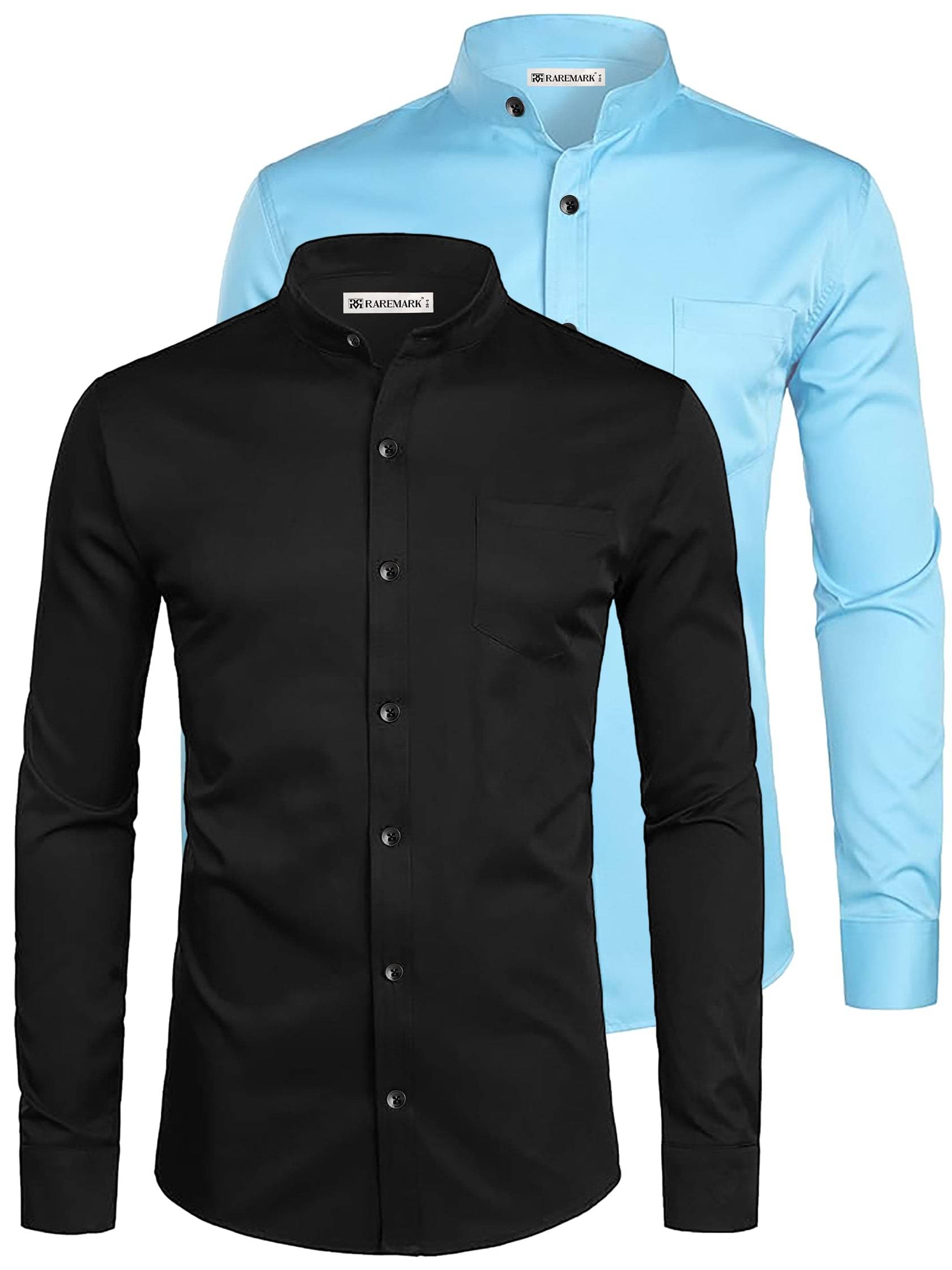 RAREMARK Cotton Blend Slim Fit Solids Full Sleeves Men's Casual Shirt - Aqua Blue ( Pack of 2 ) RAREMARK Cotton Blend Slim Fit Solids Full Sleeves Men's Casual Shirt - Aqua Blue ( Pack of 2 )