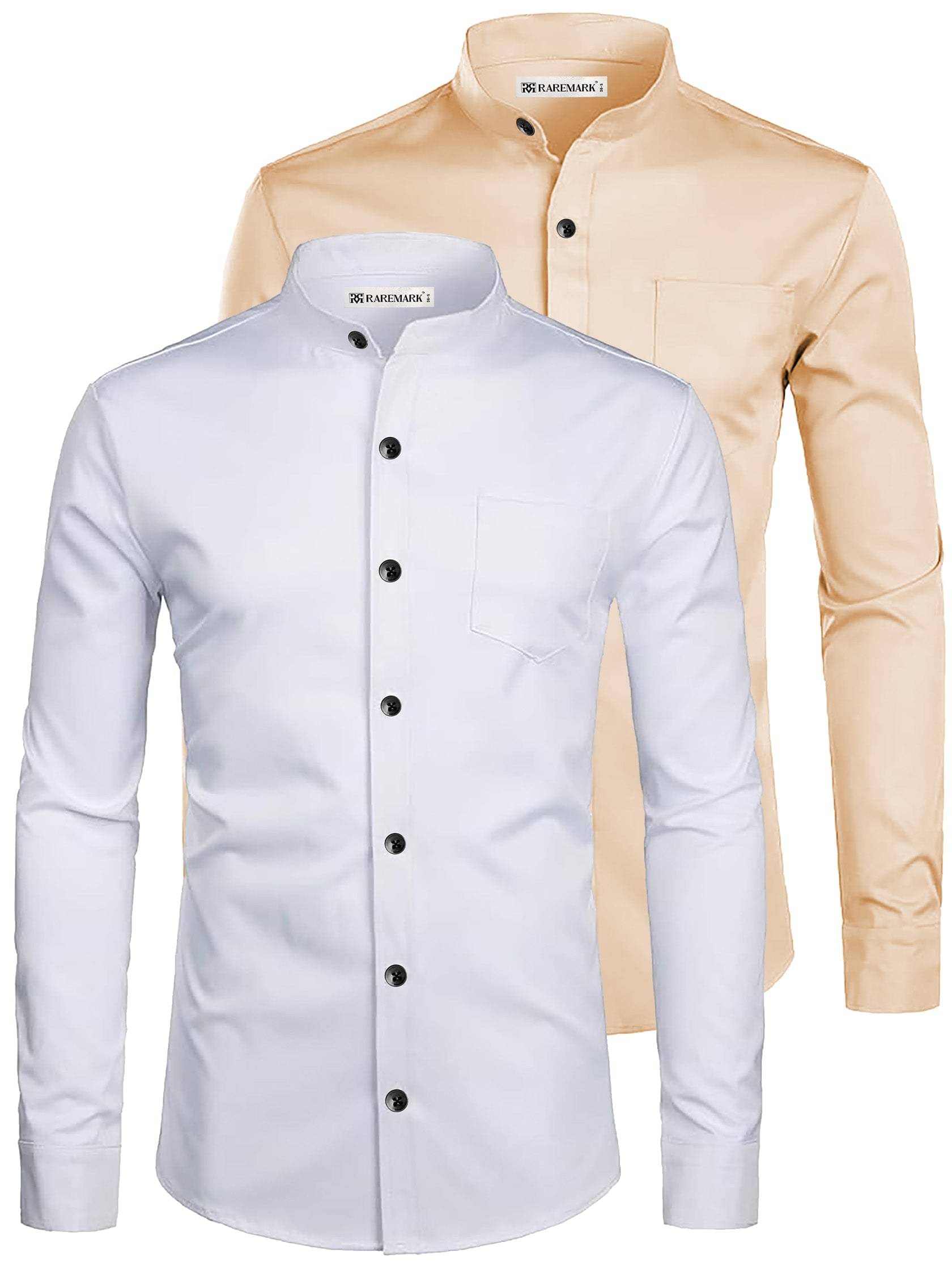     			RAREMARK Cotton Blend Slim Fit Solids Full Sleeves Men's Casual Shirt - Orange ( Pack of 2 )