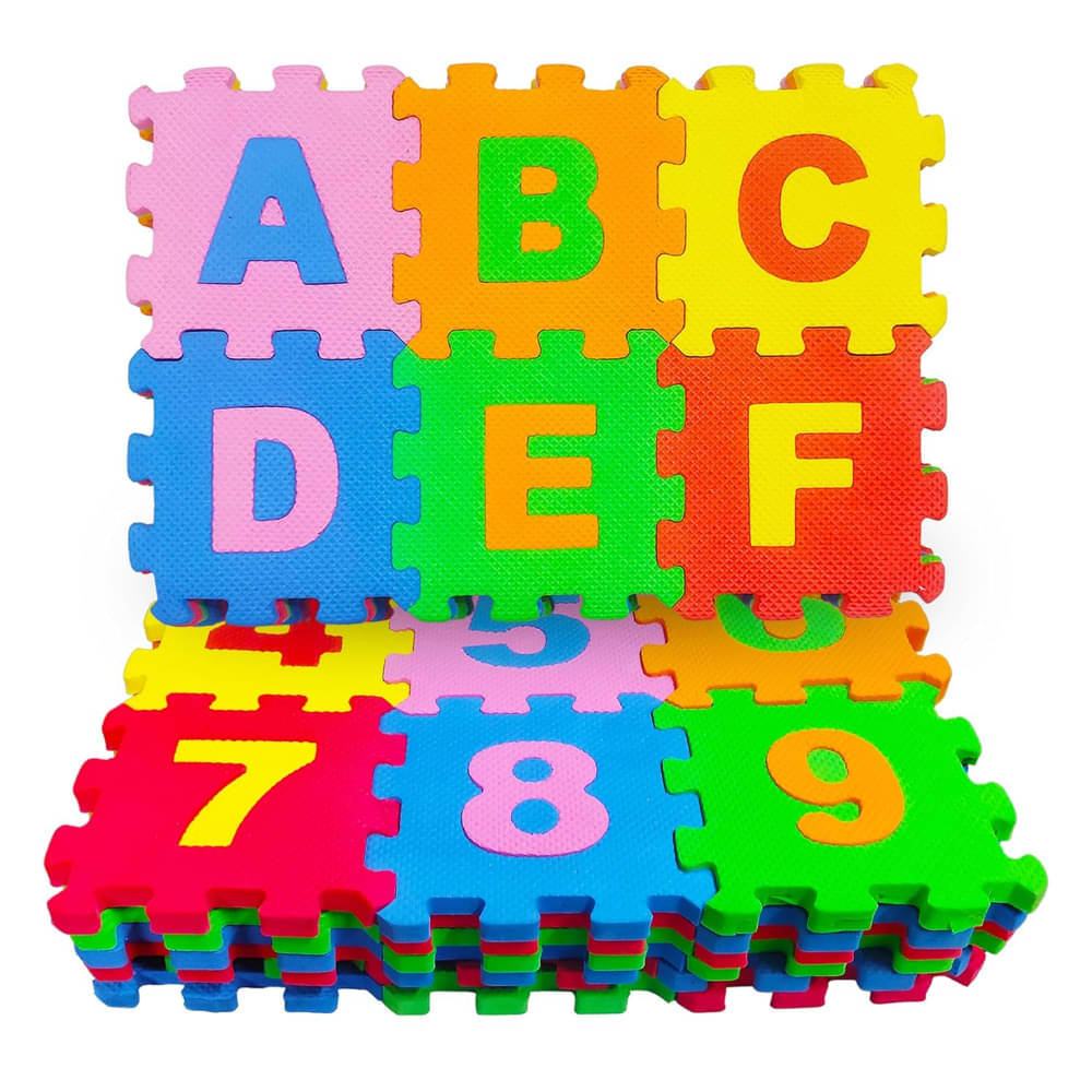     			36 Pieces Alphabet & Number Floor Mats for Kids, Puzzle Eva Foam Mat for Children Above 2 Years Educational Learning Toy, Birthday Gift Party Favors Non Toxic Mat Toy 1 Set