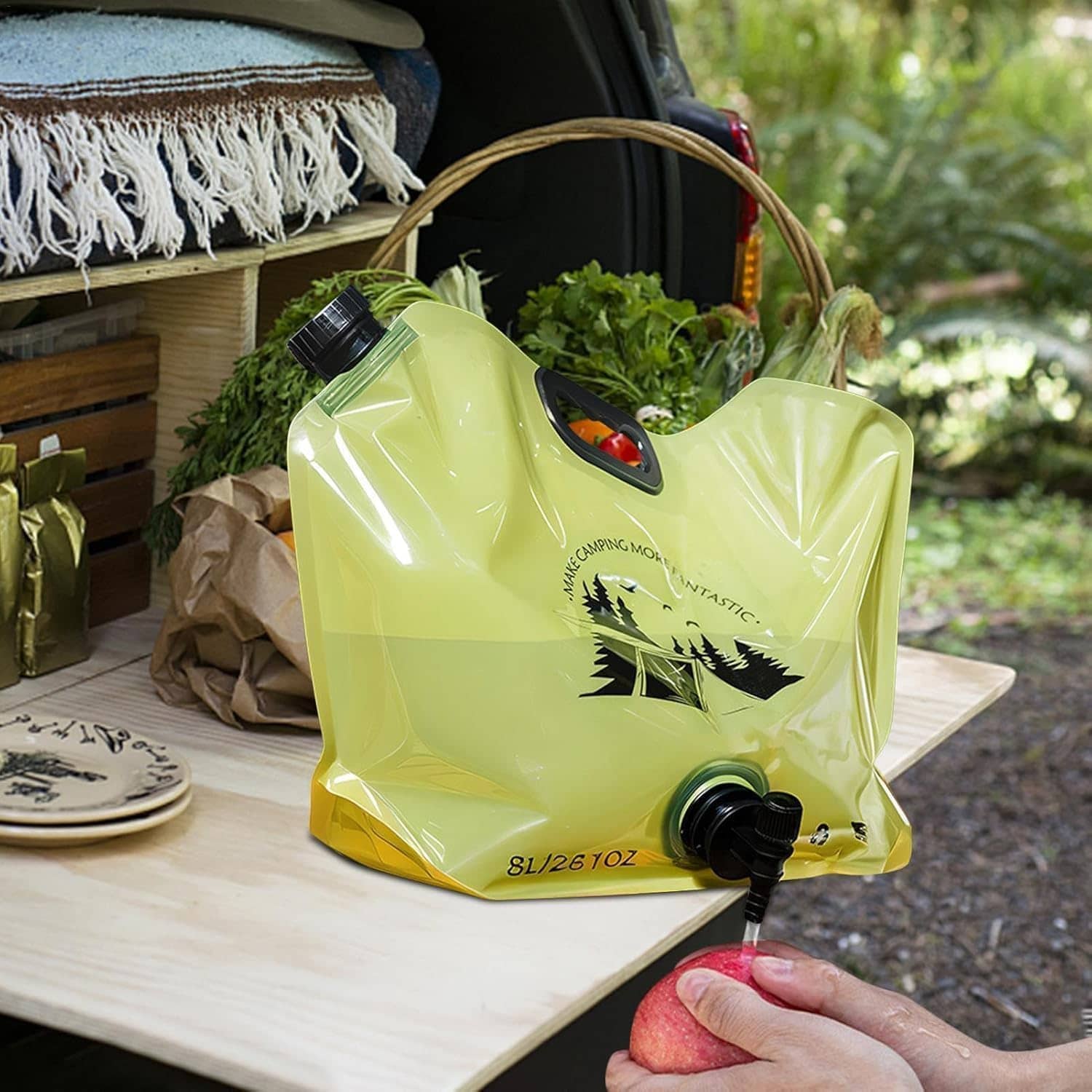 8 Liter Folding Water Storage Bag Pouch for Cycling, Picnic, Outdoor Camping, Road Trip, Traveling Water Carrier Supplies Bag and Container 8L Drinking Water Container Tank (Multicolour) - Sports and Fitness Equipment | Buy online on ZillyBuy